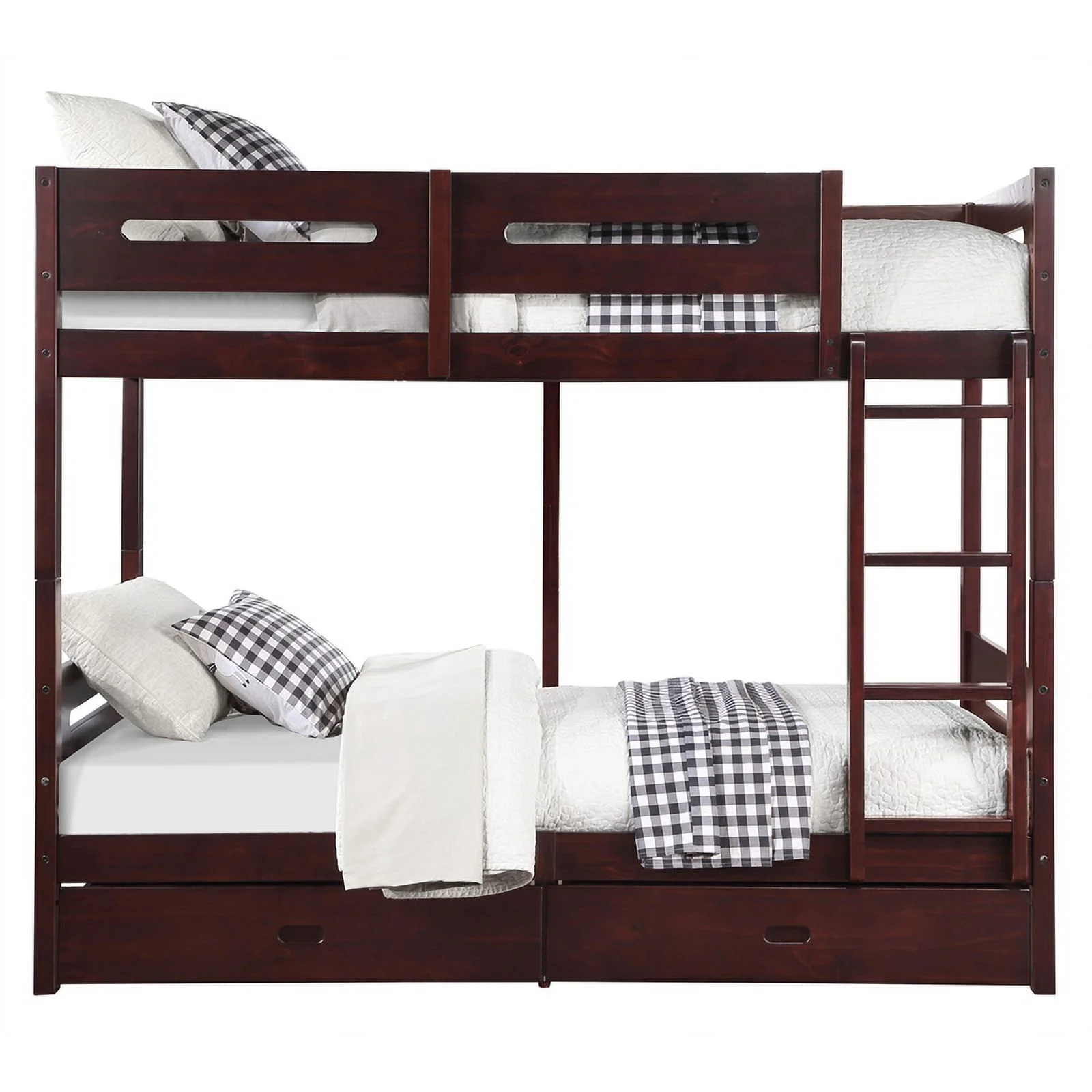 ACME Nissa Transitional Wooden Frame Twin over Twin Bunk Bed in Espresso