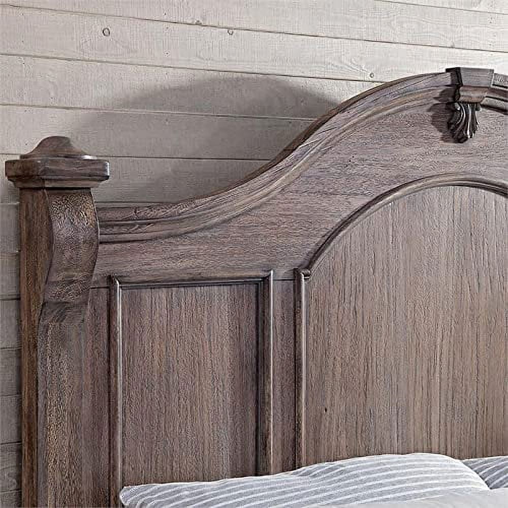 American Woodcrafters Heirloom Rustic Charcoal Wood King Poster Headboard