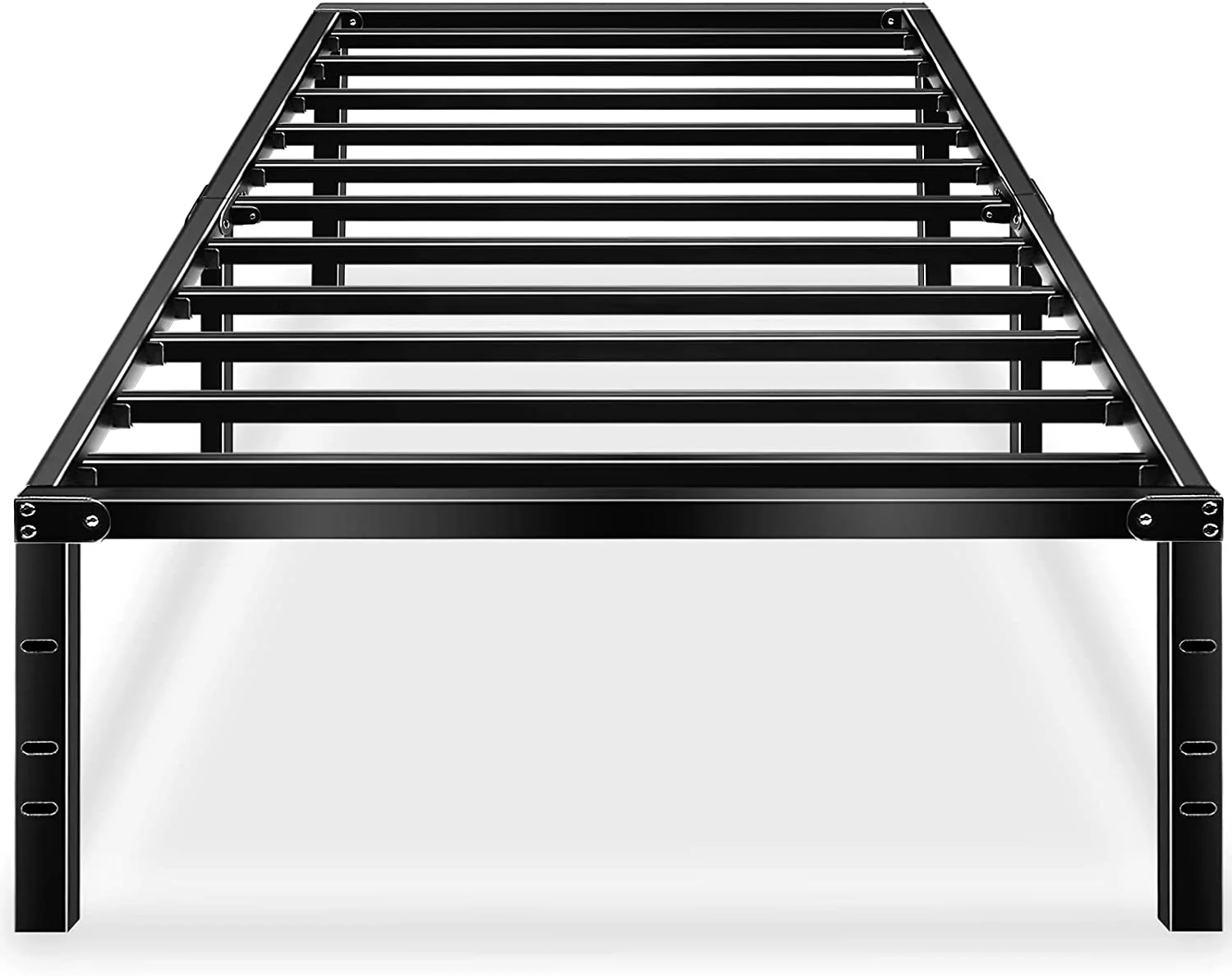 HAAGEEP Twin Bed Frame 18'' Tall with Storage Platform Bedframe No Box Spring Needed Heavy Duty