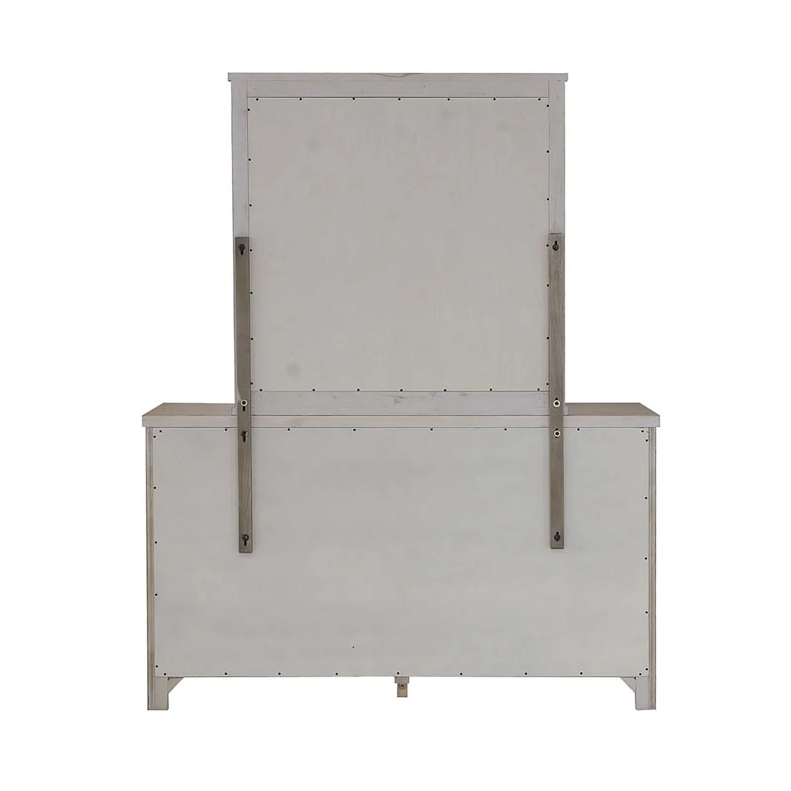 Ruff Hewn Landscape Dresser Mirror in Gray Finish by Samuel Lawrence Furniture