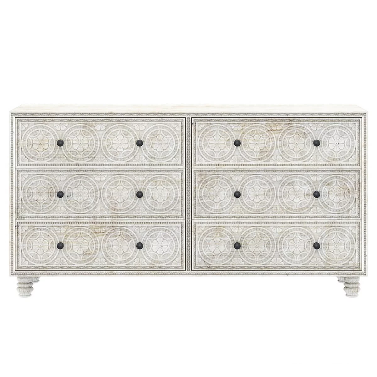 KHALIFA Hand carved 6 Drawer Dresser