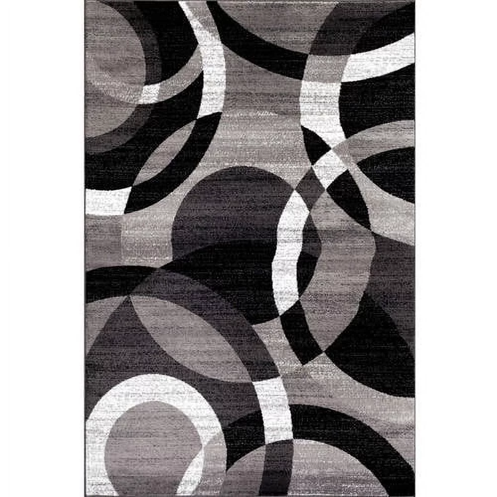 World Rug Gallery Geometric Circles Area Rug Gray 7'10
