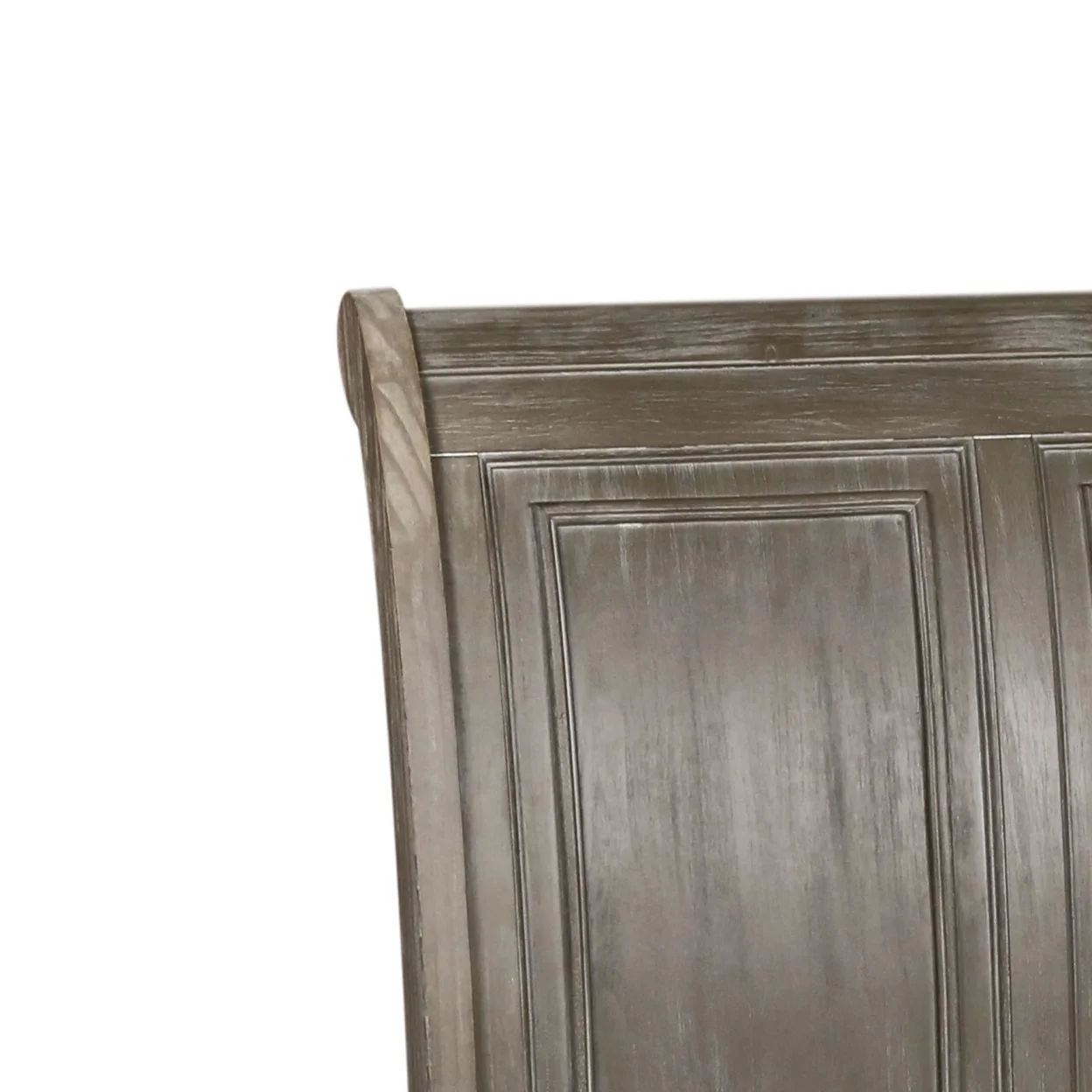 Contemporary Style Wooden Sleigh Design Panel Headboard Gray- Saltoro Sherpi