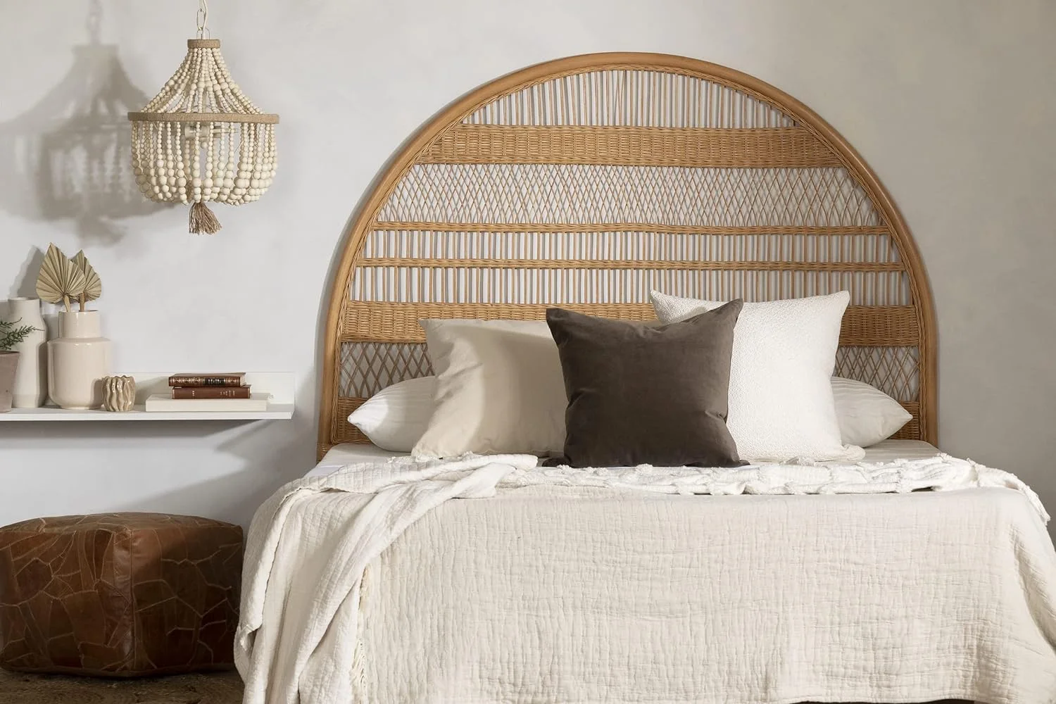 Balka Rattan Wall-Mounted Headboard, Queen