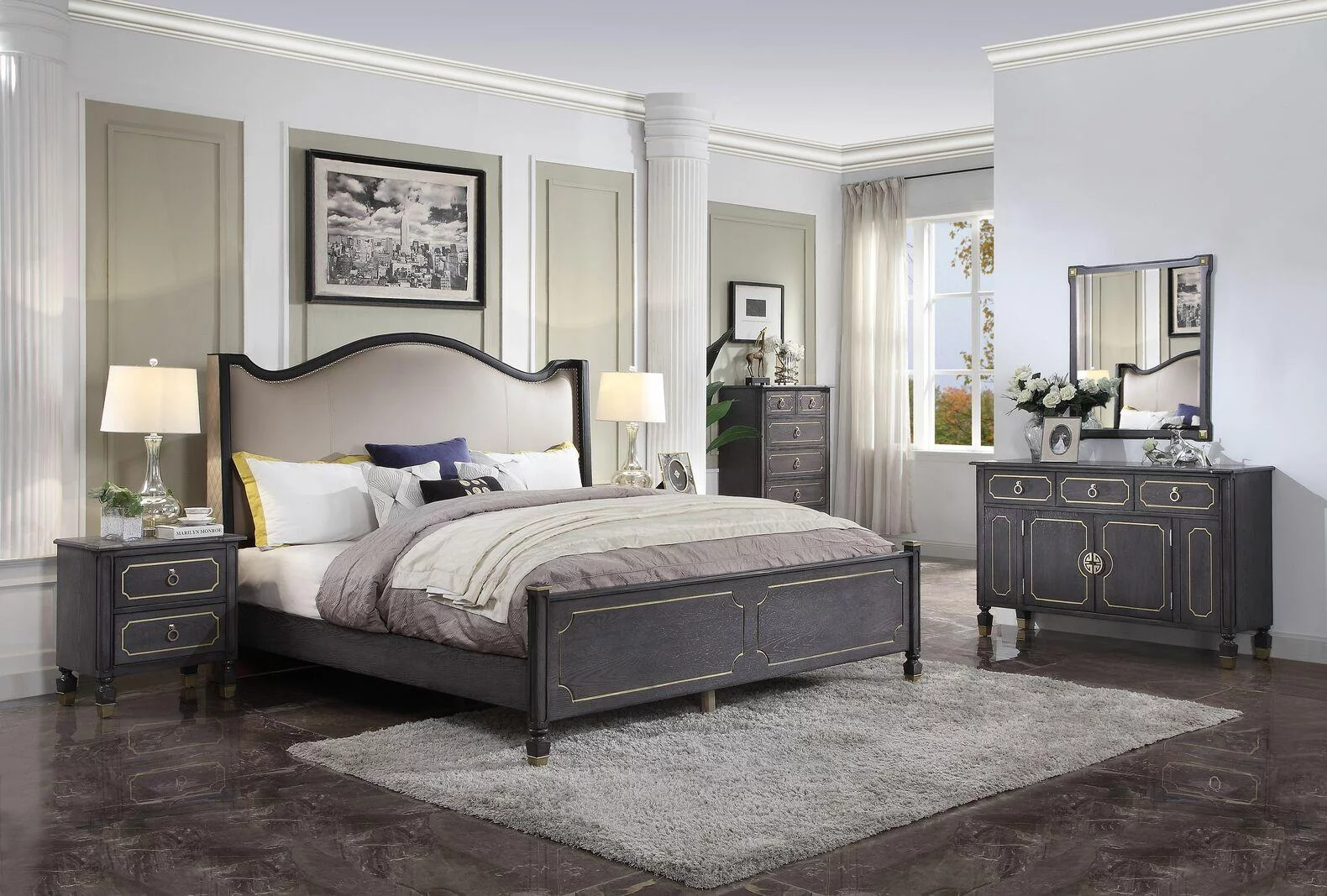 Tan & Tobacco California King 5pcs Bedroom Set Acme House Marchese 28894CK-5pcs