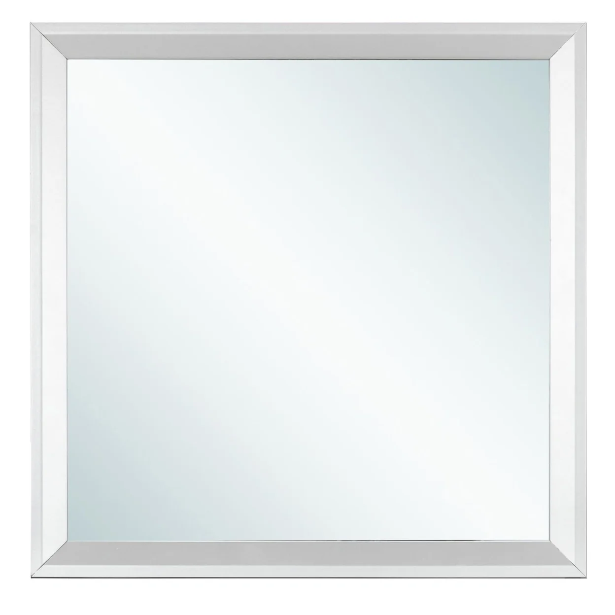 36 in. x 36 in. Classic Square Framed Dresser Mirror - Silver Champagne