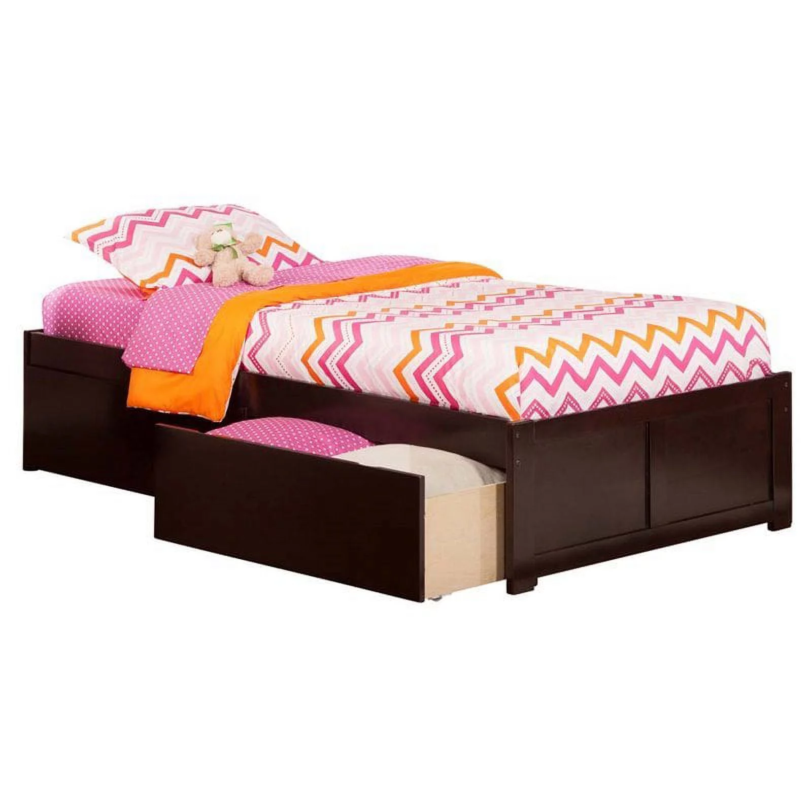 Leo & Lacey Urban Contemporary/Modern Hardwood Storage Platform Bed, Twin, Espresso