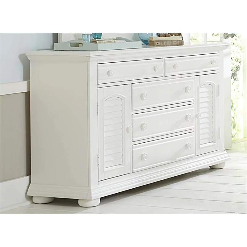 Home Square 2-Piece Set with Twin Panel Bed and 2-Door-5 Drawer Dresser