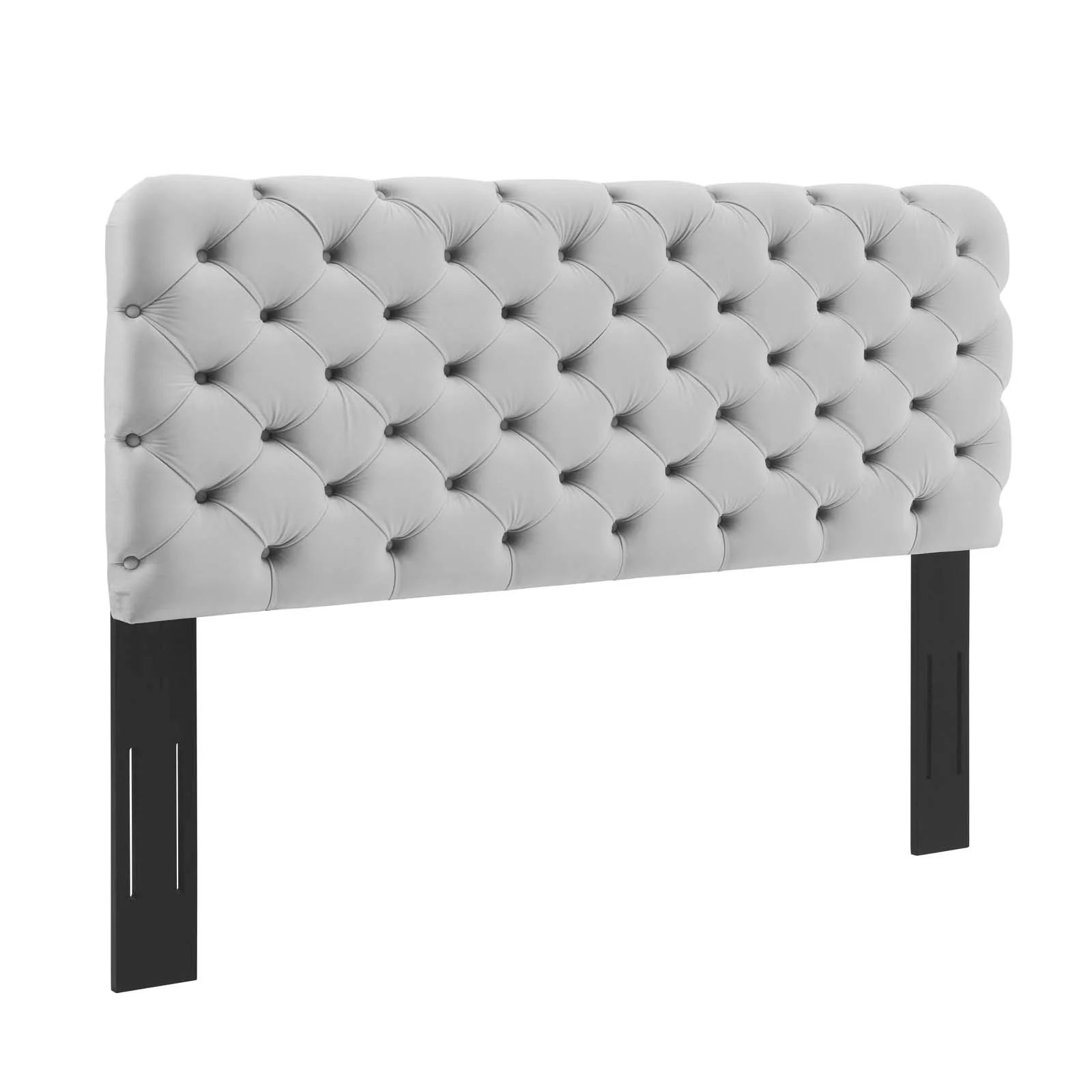 Modway Lizzy Tufted Full/Queen Performance Velvet Headboard in Light Gray