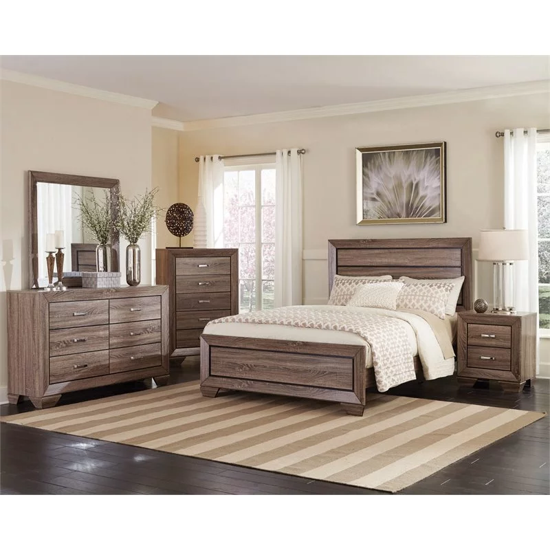 Kauffman Bedroom Set with High Straight Headboard