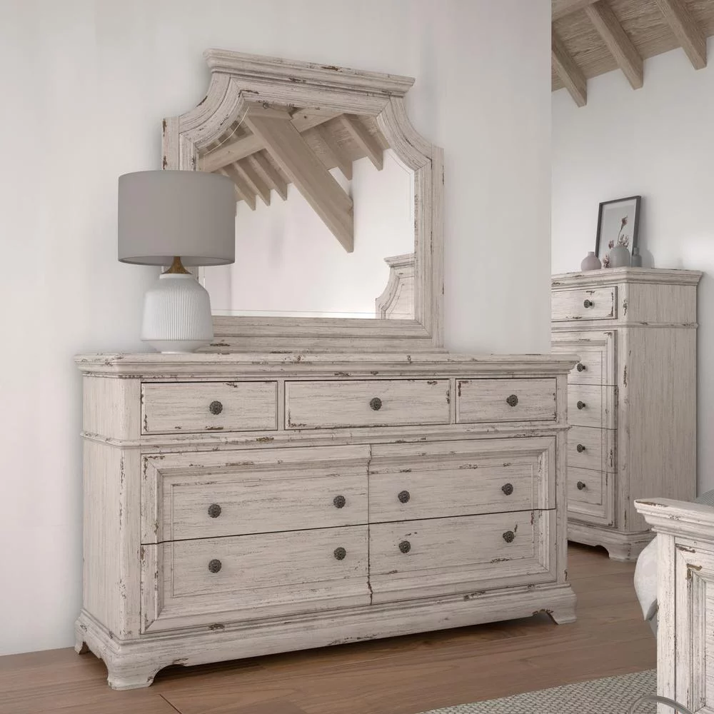 American Woodcrafters Providence Dresser and Mirror
