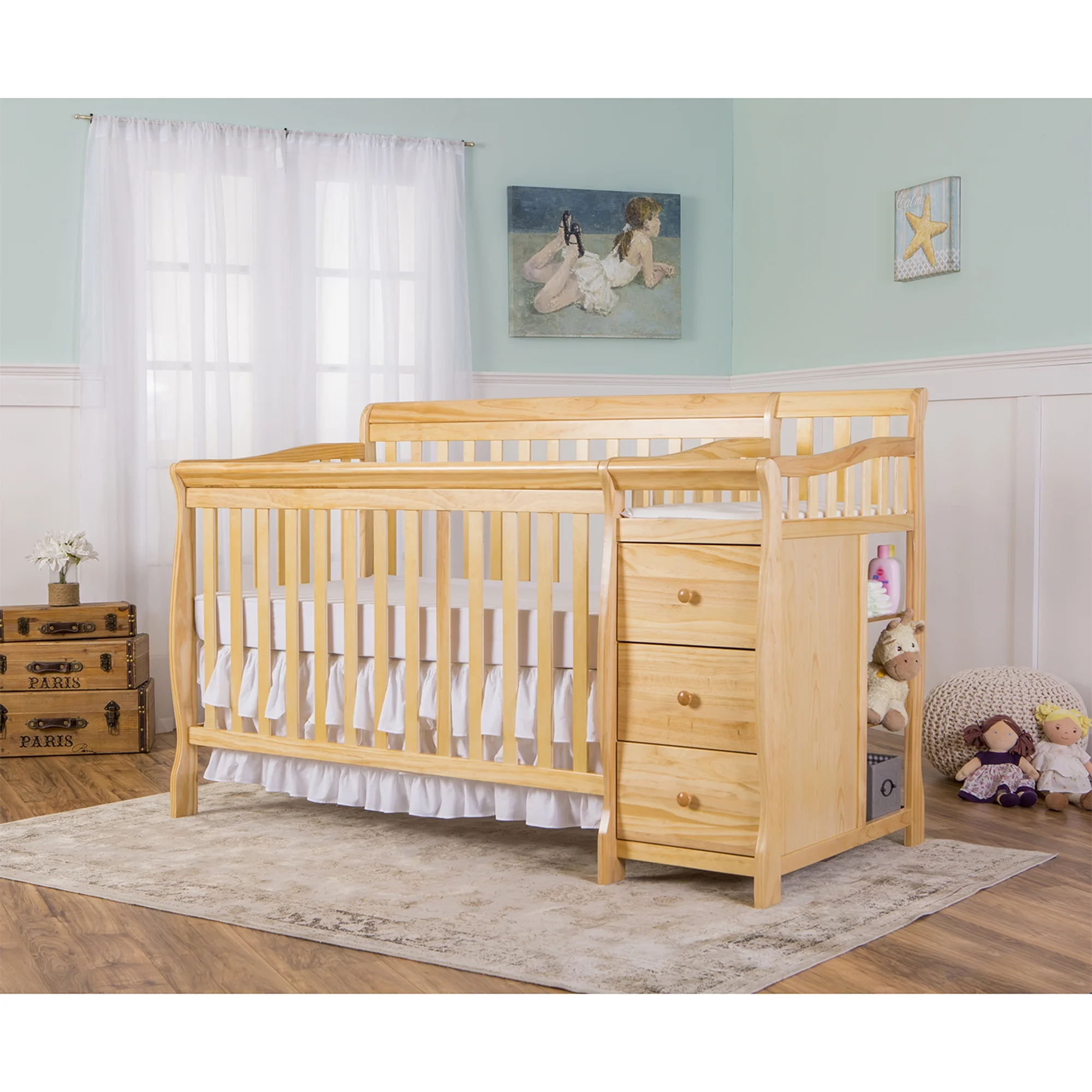 Dream On Me 5 in 1 Brody Convertible Crib With Changer in Natural