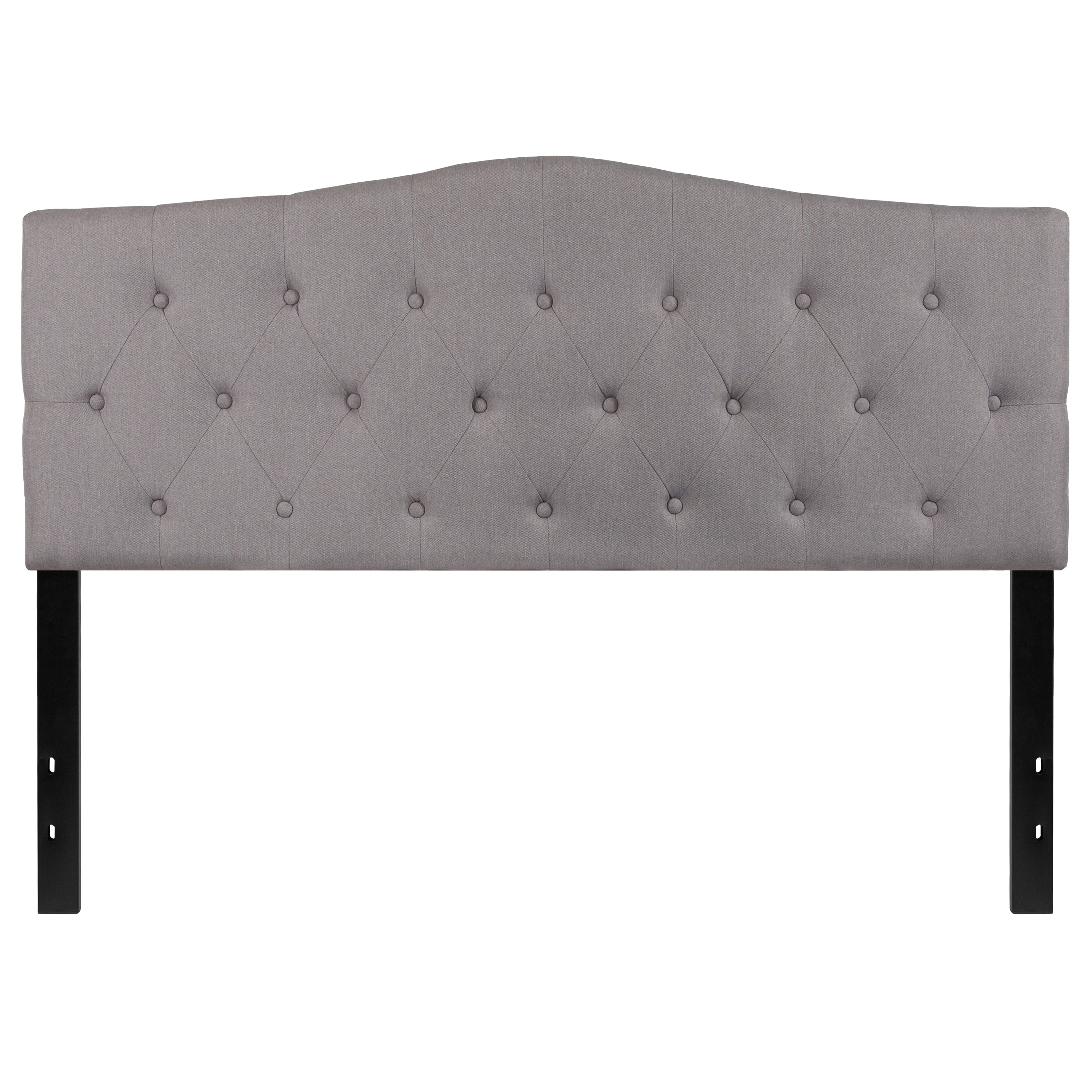 BSD National Supplies Medford Queen Size Light Grey Fabric Upholstered Tufted Headboard