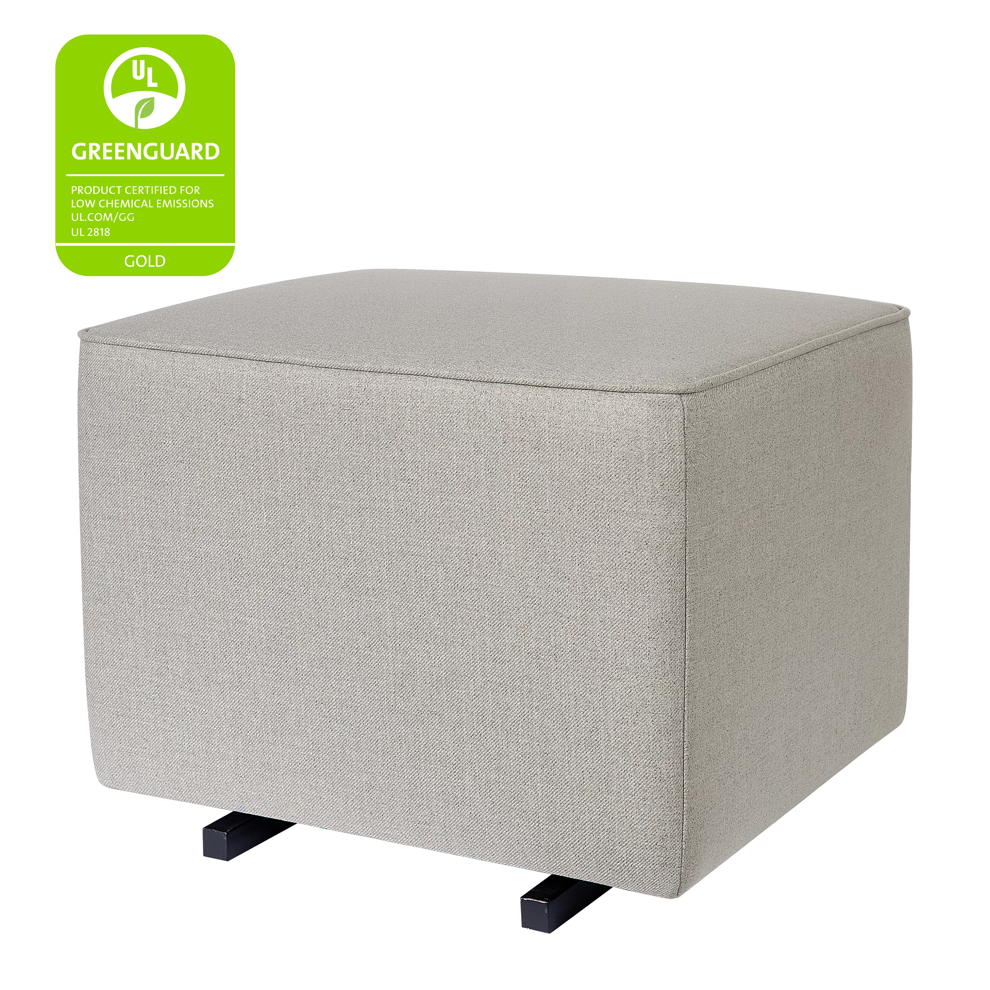 Babyletto Kiwi Gliding Ottoman in Performance Grey Eco-Twill