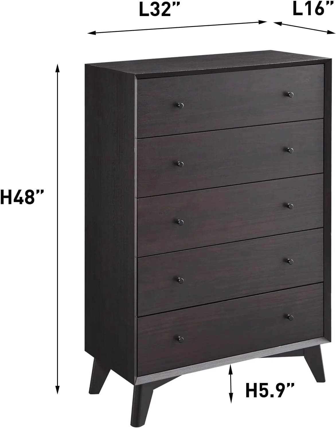 6 Drawer Dresser for Bedroom  Mid-Centry Modern Dresser Wide 6 Chest of Drawers Wood Storage Organizer Dresser Nursery Dresser for Living Room  Hallway  Bedroom  Kids Bedroom  Solid White