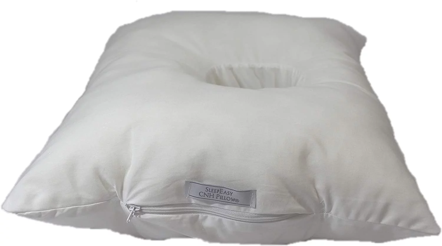 SleepEasy Cotton Comfort CNH Pillow with Ear Hole for Side Sleepers, Pressure and Pain Relief, Ergonomic, Breathable, and Hypoallergenic with Soft Revoloft Fill, Made in The USA