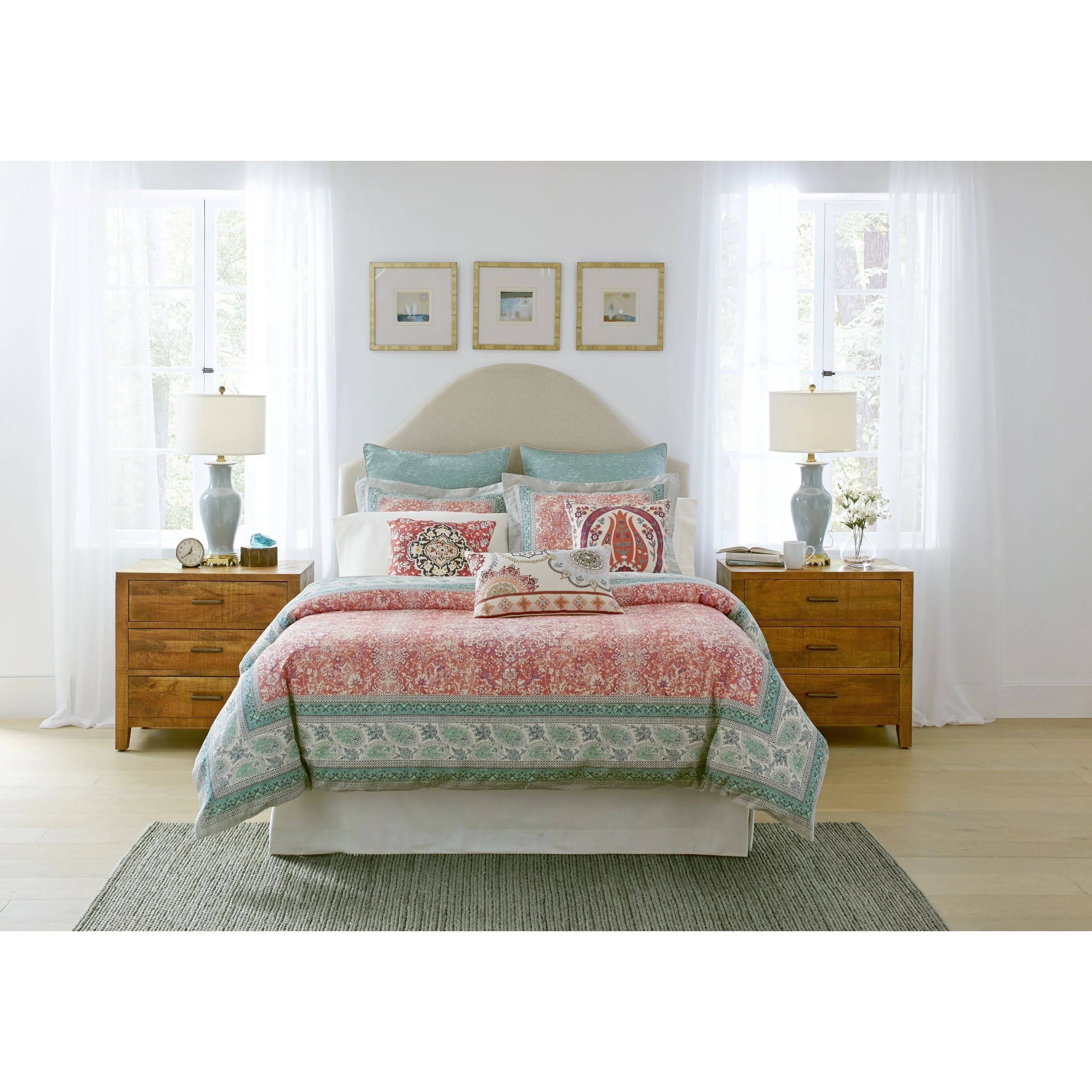 Pointehaven  Casablanca Luxury Size Duvet Set Orange Full - Queen