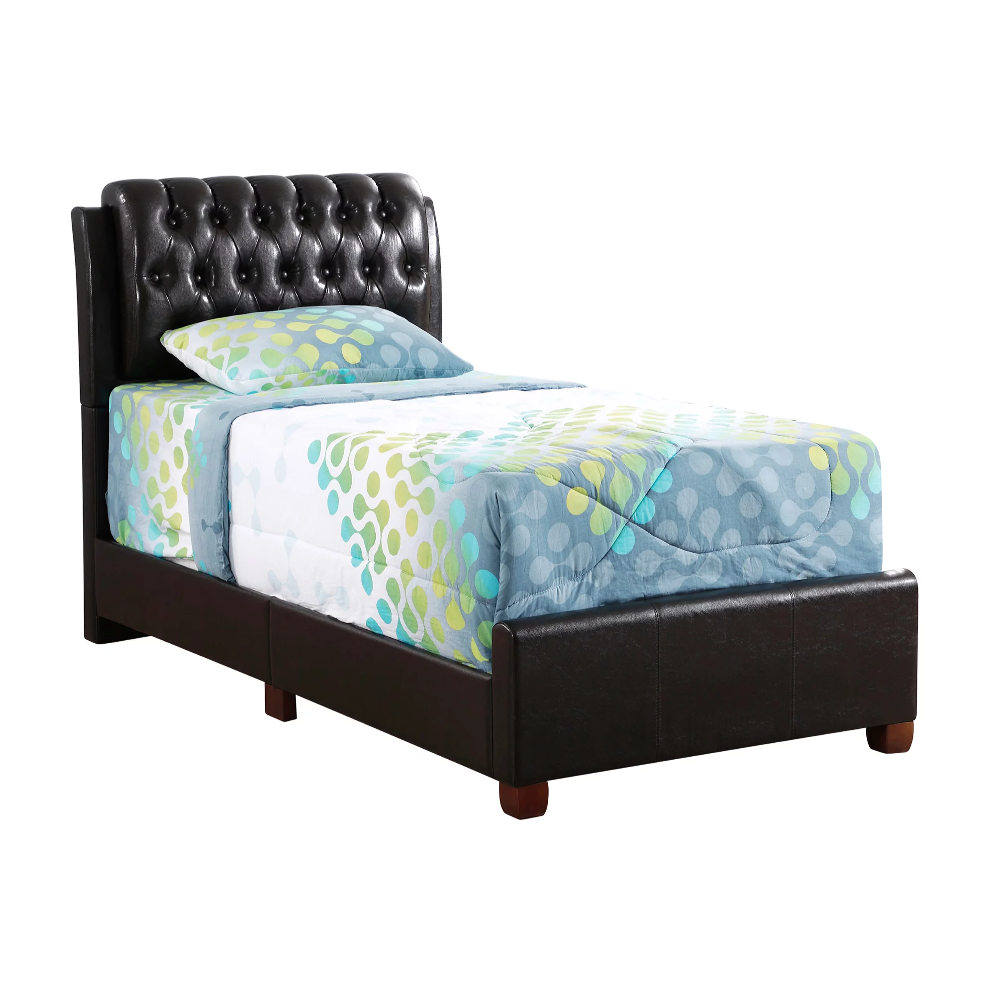 Passion Furniture PF-G1550C-TB-UP Marilla Panel Beds, Dark Brown - Twin Size