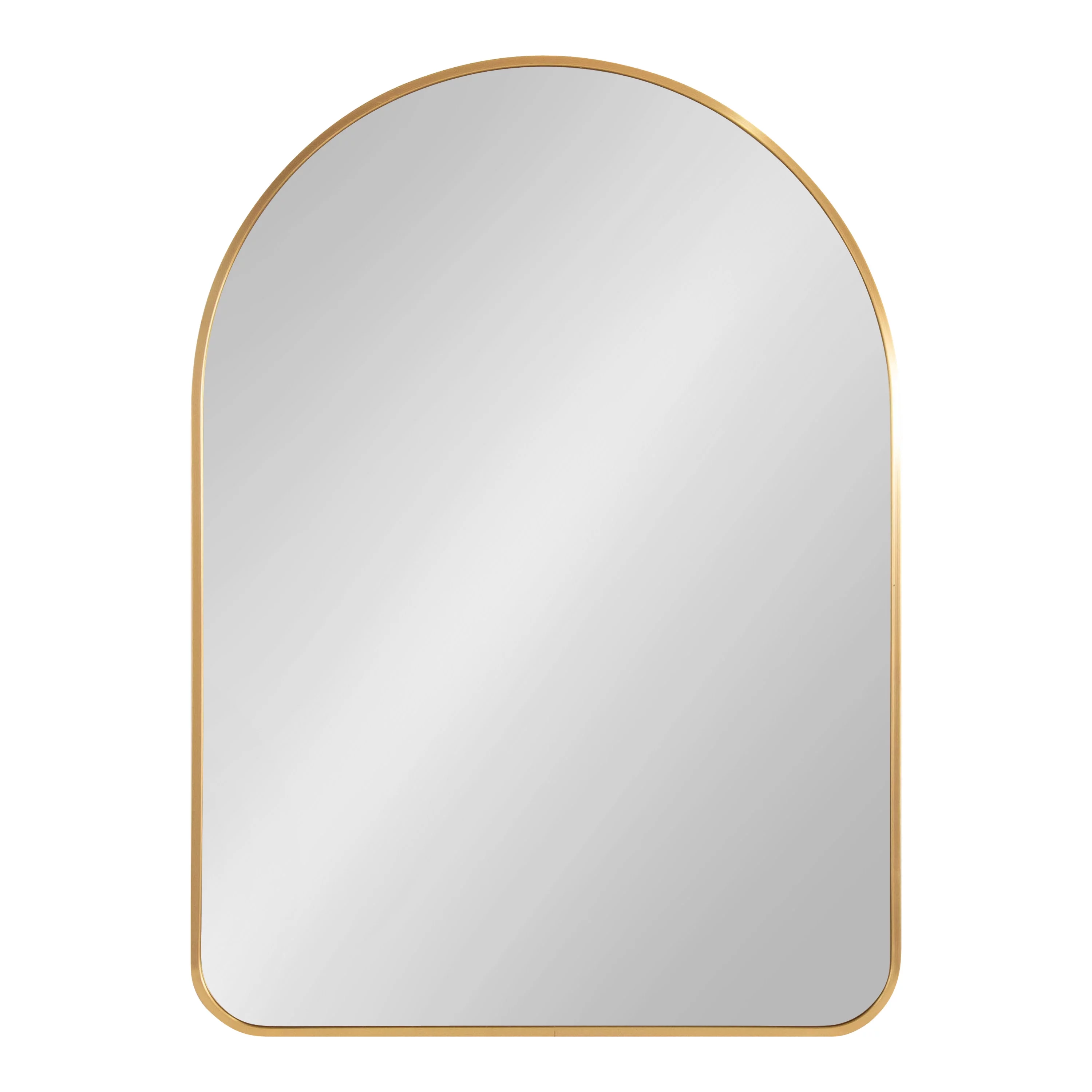 Kate and Laurel Zayda Arch Wall Mirror, 20 x 28, Gold, Metal Framed Minimalist Arched Mirror with Smooth Metal Curvature