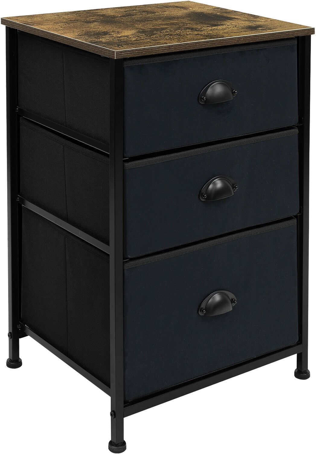 Nightstand Shelf Storage Dresser w/ Drawers - Bedside Furniture Accent End Table