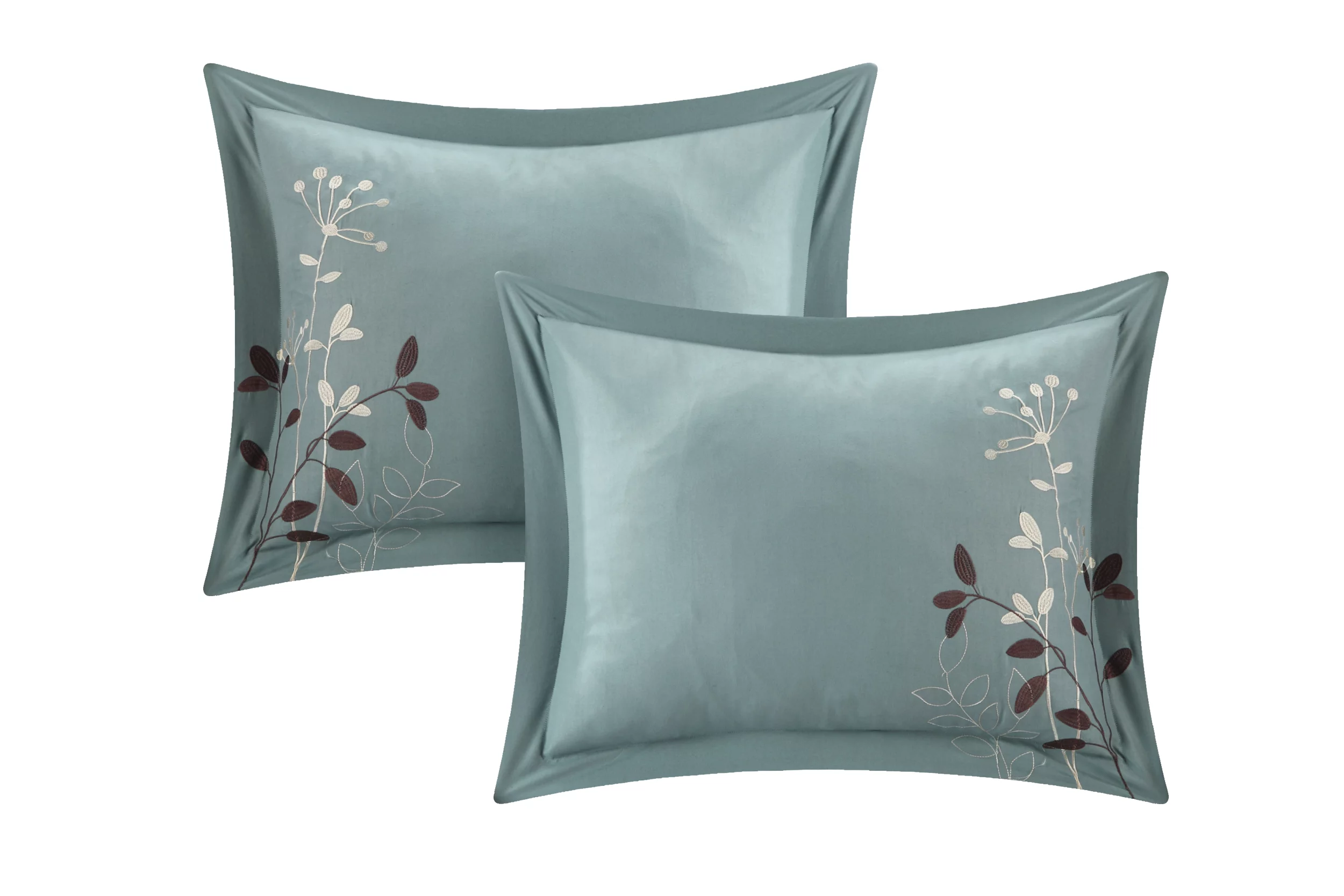 Chic Home Nits 12-Piece Embroidered Comforter Set, Queen, Sage