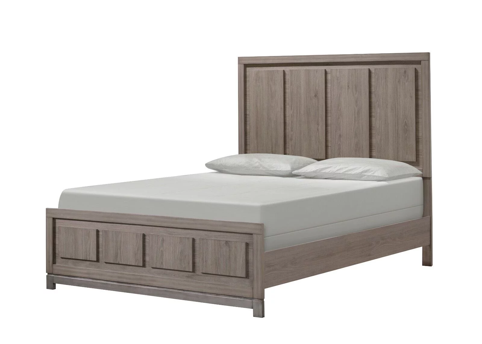 4Pc Contemporary Bedroom Set Brown Wood Finish King Size Bed Dresser Mirror Nightstand Furniture