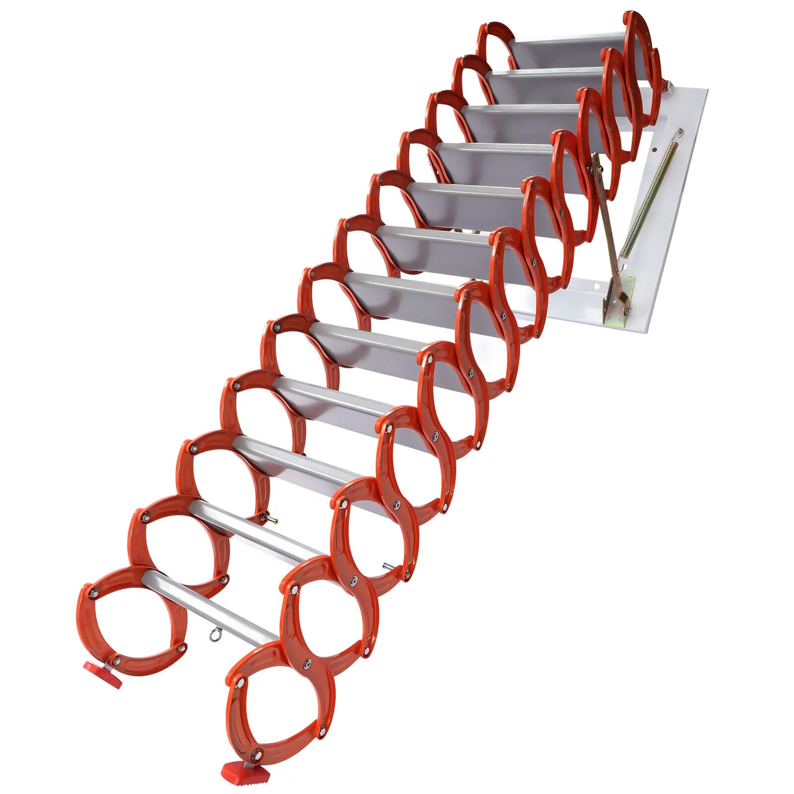TFCFL Attic Ladder Loft Stairs Steps Ladder Folding Pull Down Stairs Height 12.5 ft