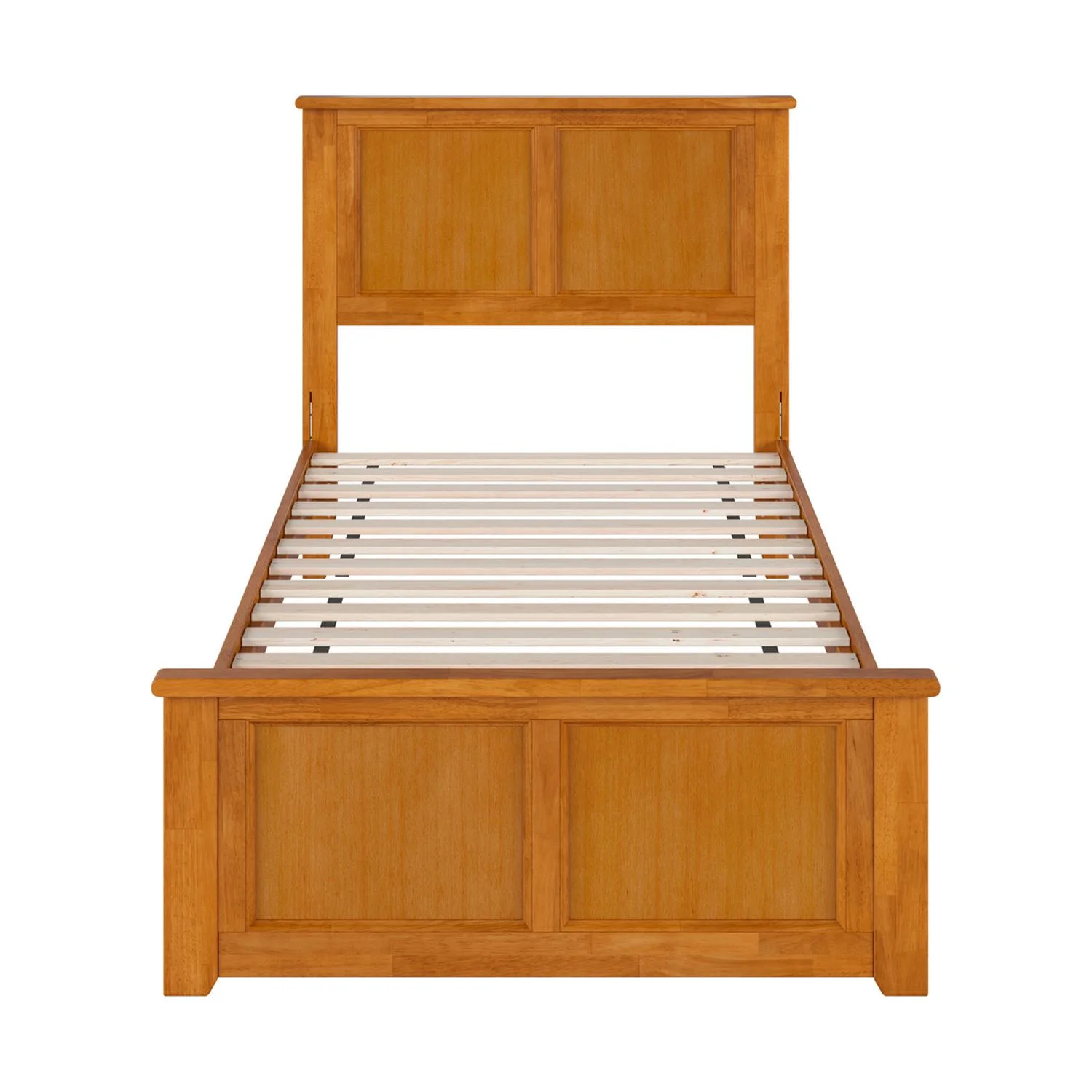 AFI Charlotte Twin XL Wood Low Profile Platform Bed with Matching Footboard, Light Toffee