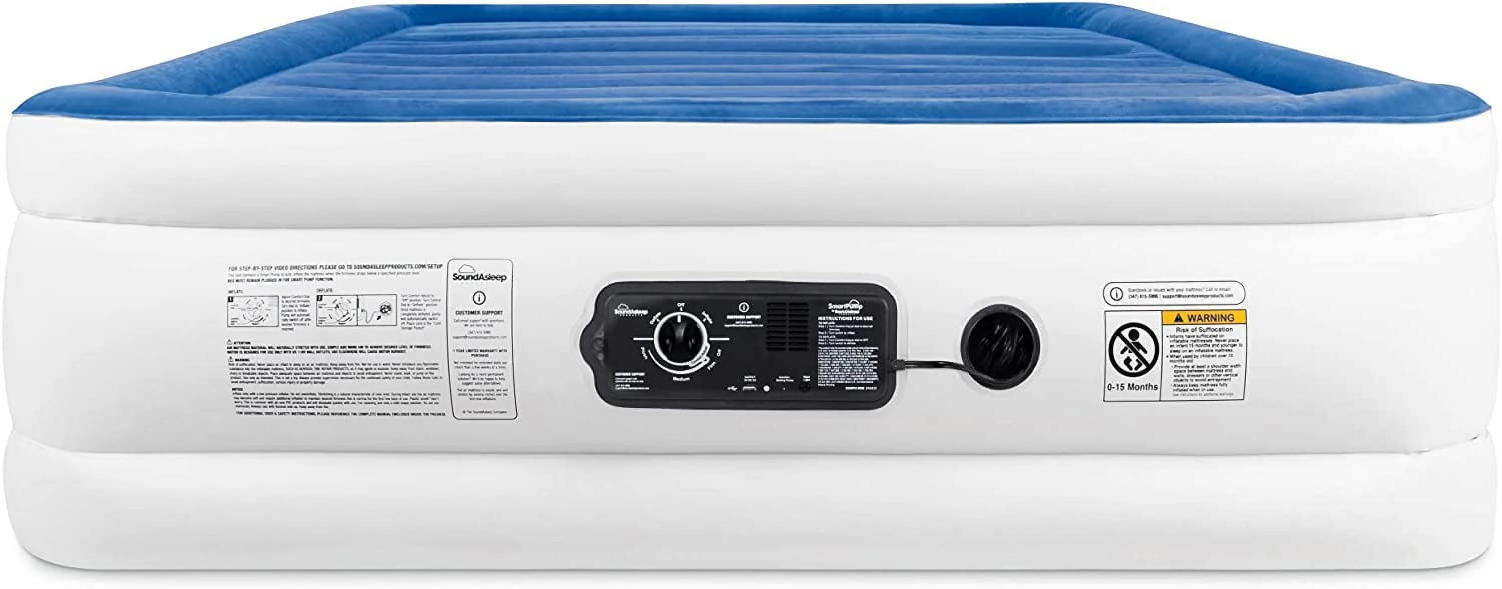 SoundAsleep Products SoundAsleep CloudNine Series Air Mattress with Dual Smart Pump Technology Queen Size