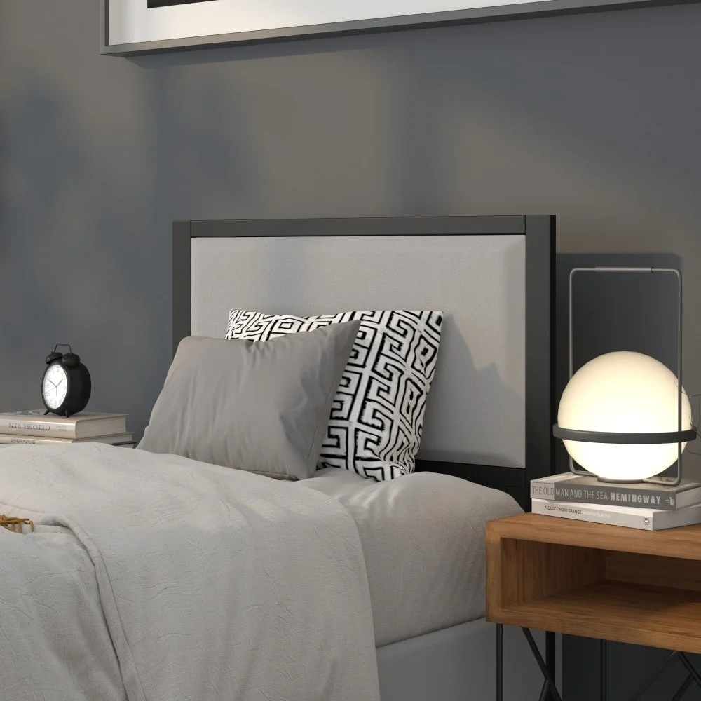 Lancaster Home Metal Upholstered Headboard - Modern Headboard Dark Gray King