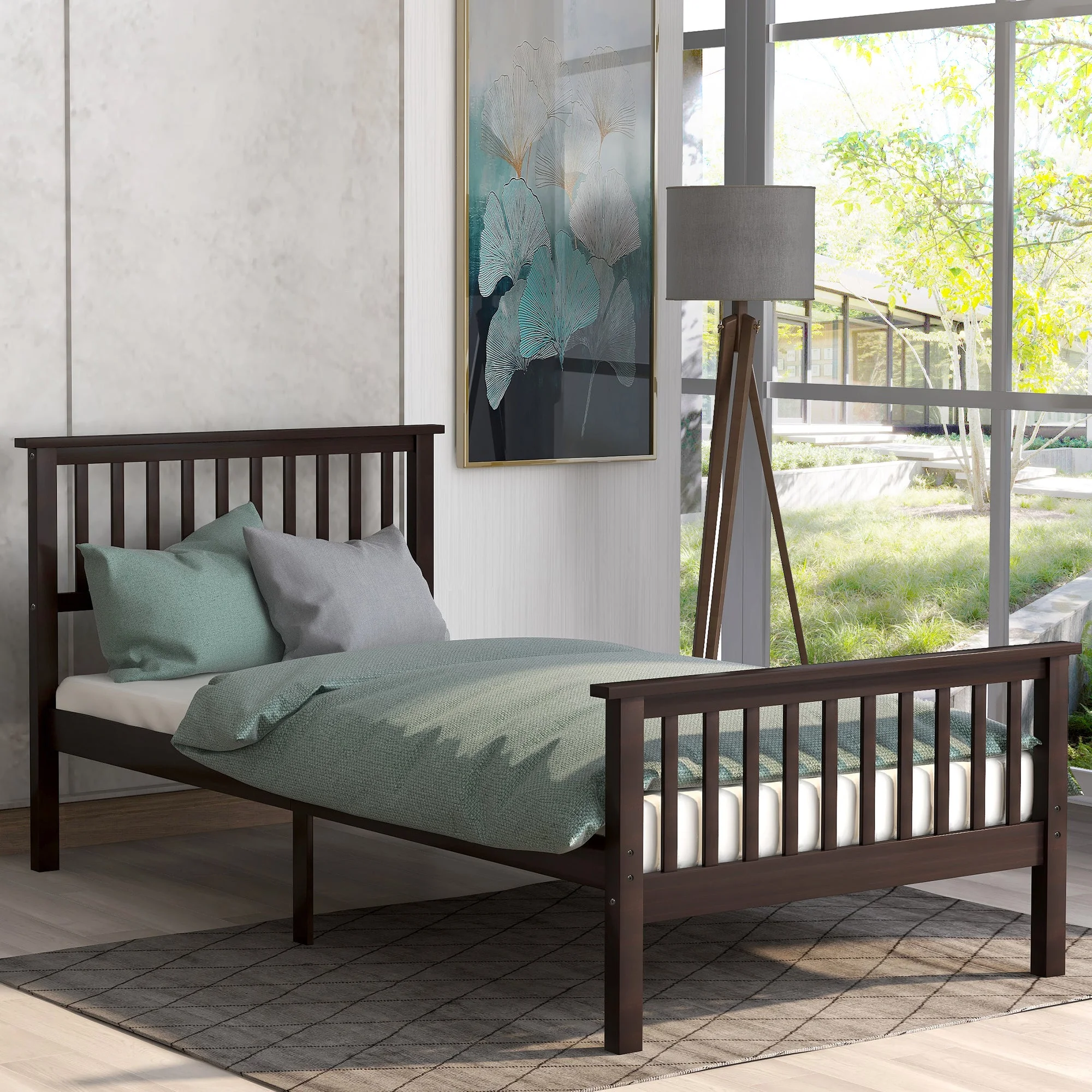 Elegant Dreams Twin Espresso Bed