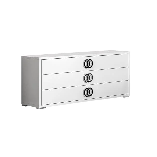 J & M Furniture 18122-D 32 x 61 x 18.5 in. Luxuria Dresser, White & Black