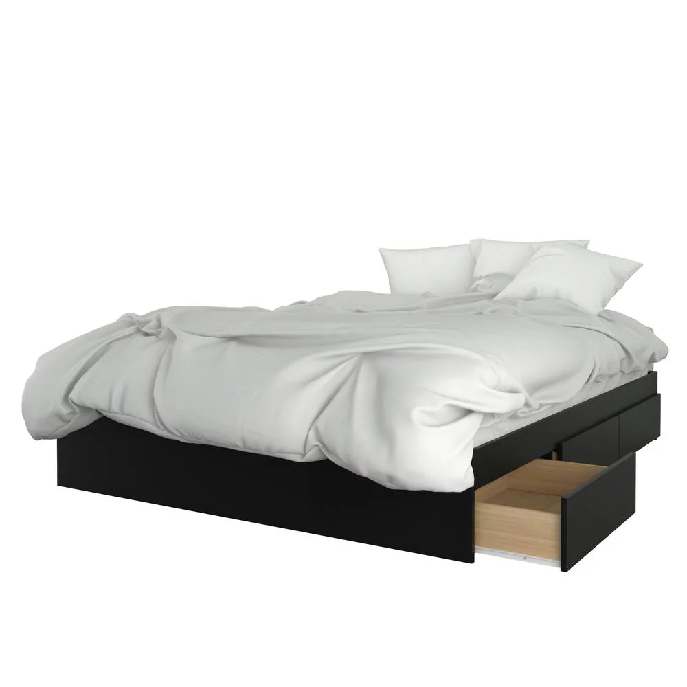 Nexera Quito 3 Piece Queen Size Bedroom Set, Ebony & Black
