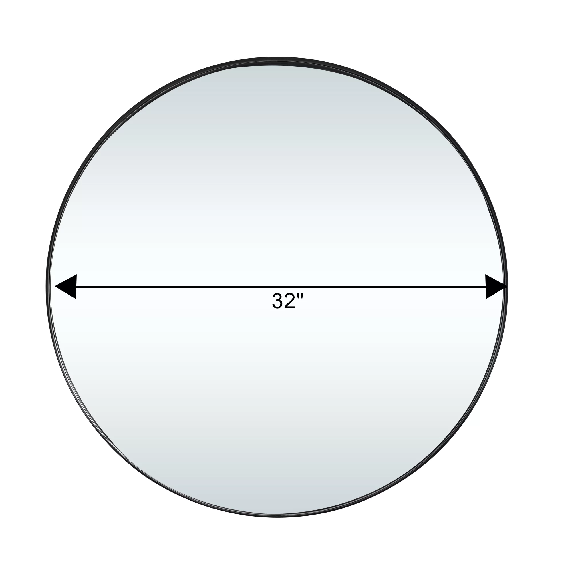 NeuType Aluminum Alloy Round Deep Mirror Hanging Mirror Decorative Mirror for Bedroom, Vanity Washrooms,32