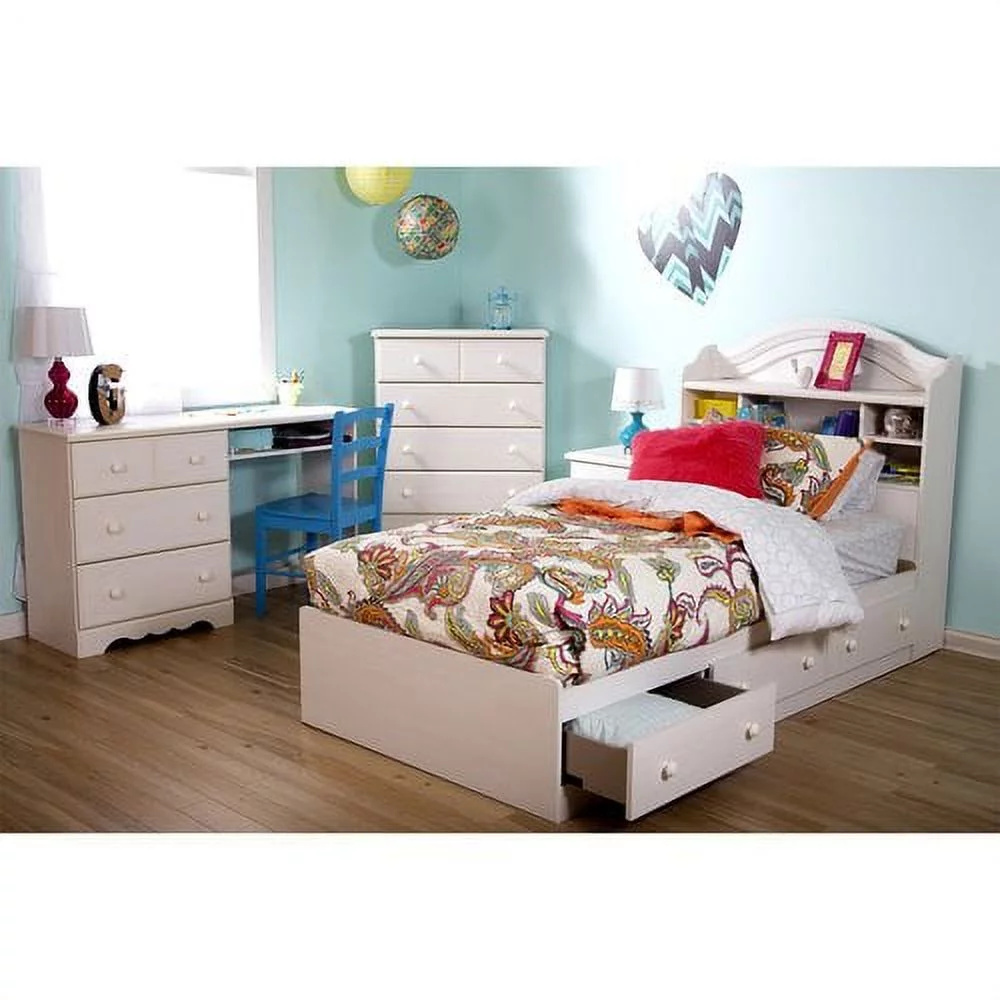 South Shore Summer Breeze Mate's Twin Bed with Storage, White