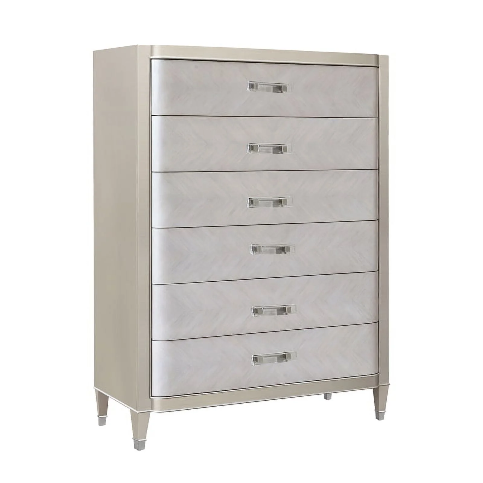 Zoey Solid Wood 5 Drawer Chest in Silver Finish by Pulaski Furniture