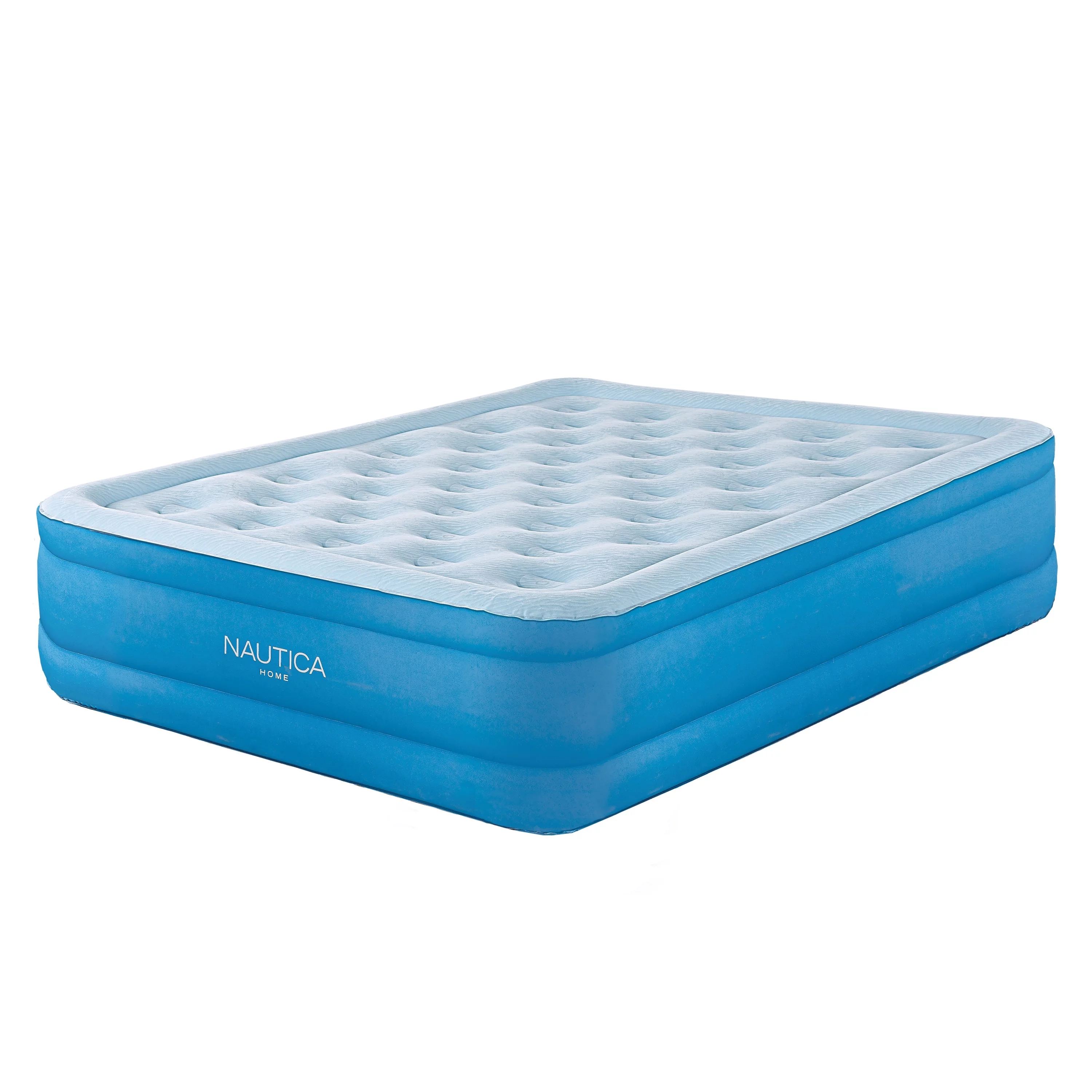 Nautica Home Cool Comfort Air Mattress with Built-in Pump - Raised Inflatable Bed with Cooling Top and Comfort Coil Support Twin