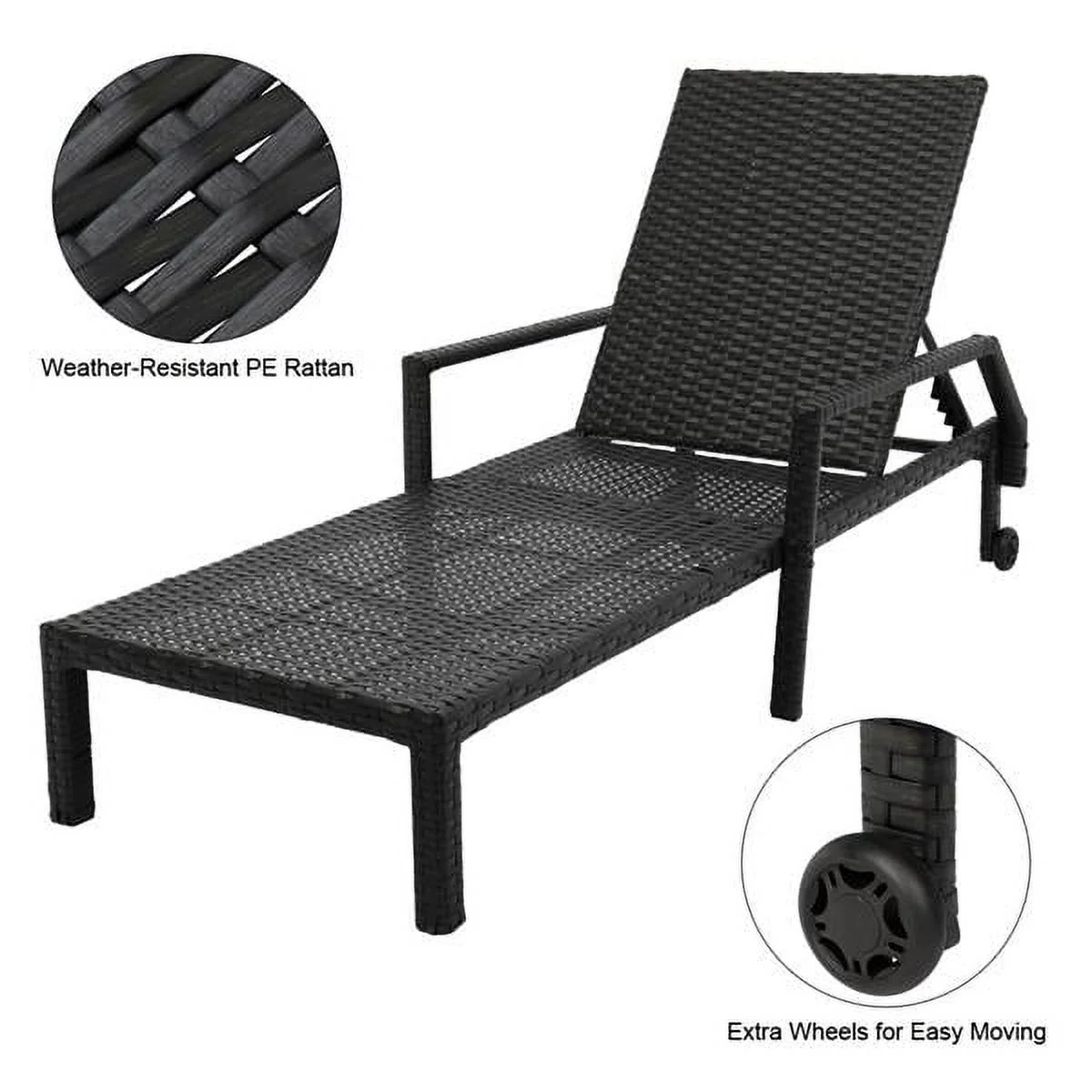 Height Adjustable Rattan Bed with Black Iron Fram and Wheels, Light Weight, Portable Bed, Blue