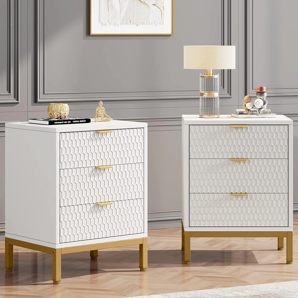 Tribesigns Modern Nightstand 25.8
