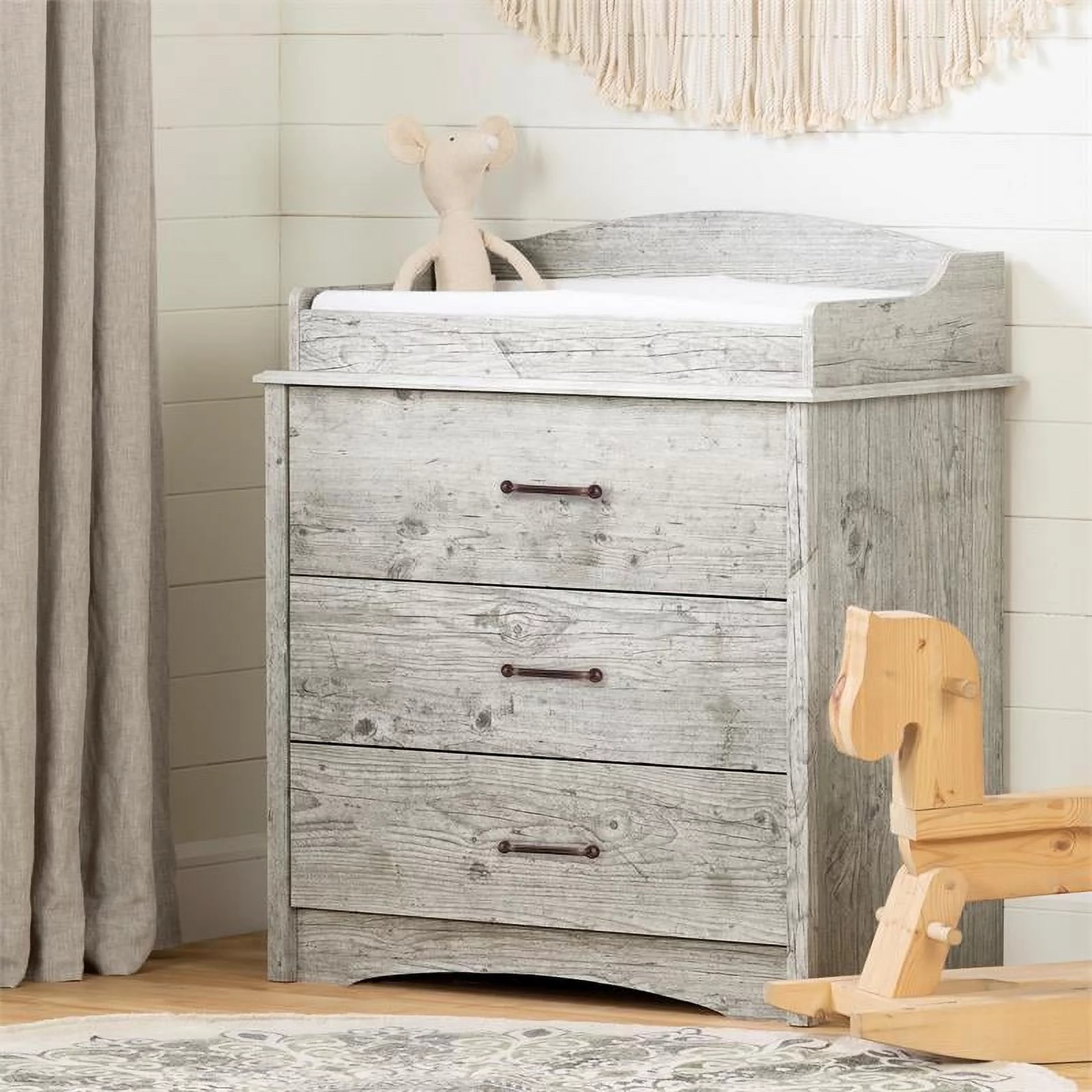 South Shore Furniture Helson Changing Table with Drawers, Seaside Pine