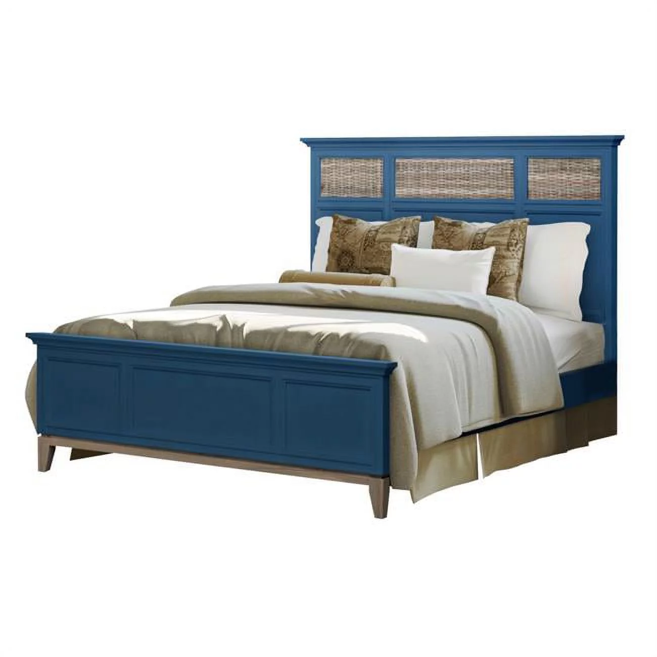 Sea Winds Kauai Queen Bed Blue Finish