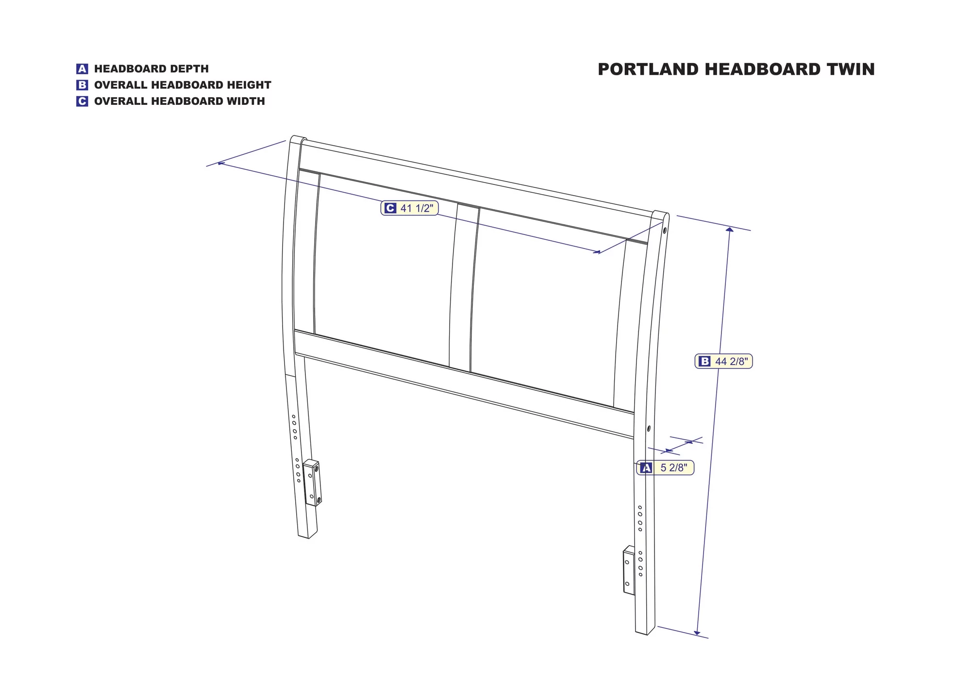 Portland Headboard in Multiple Colors and Sizes
