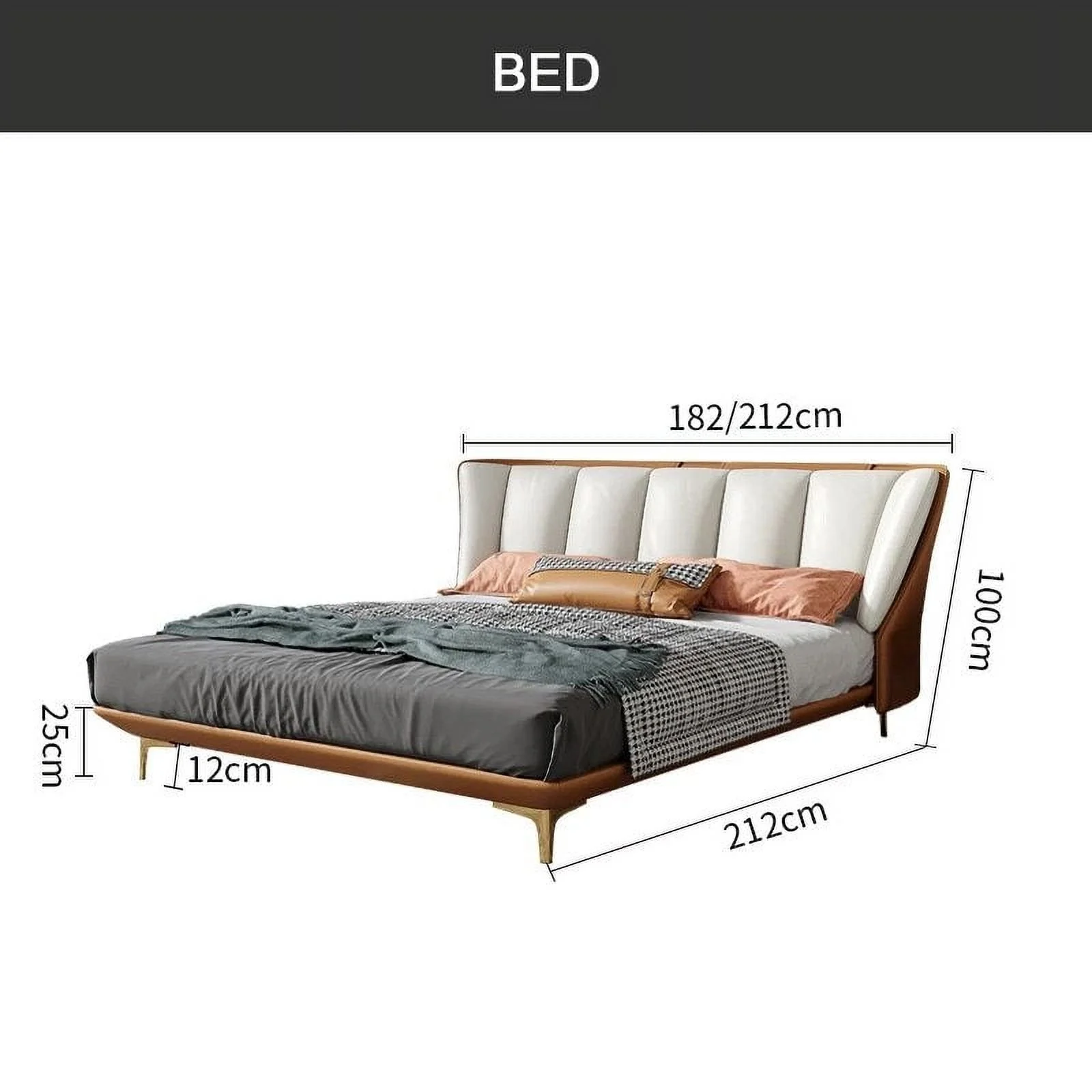 RAMA DYMASTY Genuine Leather Soft Bed Modern Design Fashion King/Queen Size Bedroom Furniture