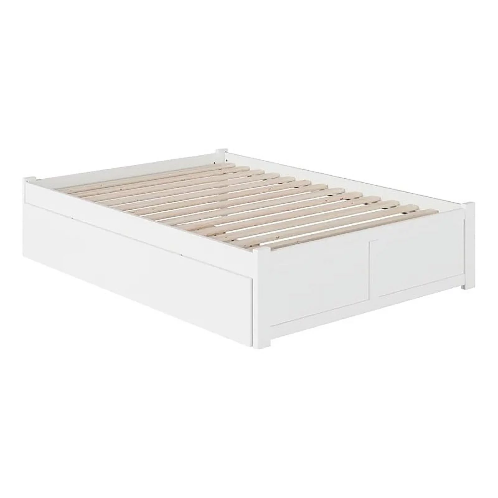 Leo & Lacey Urban Traditional Hardwood Storage Platform Bed, Full, White