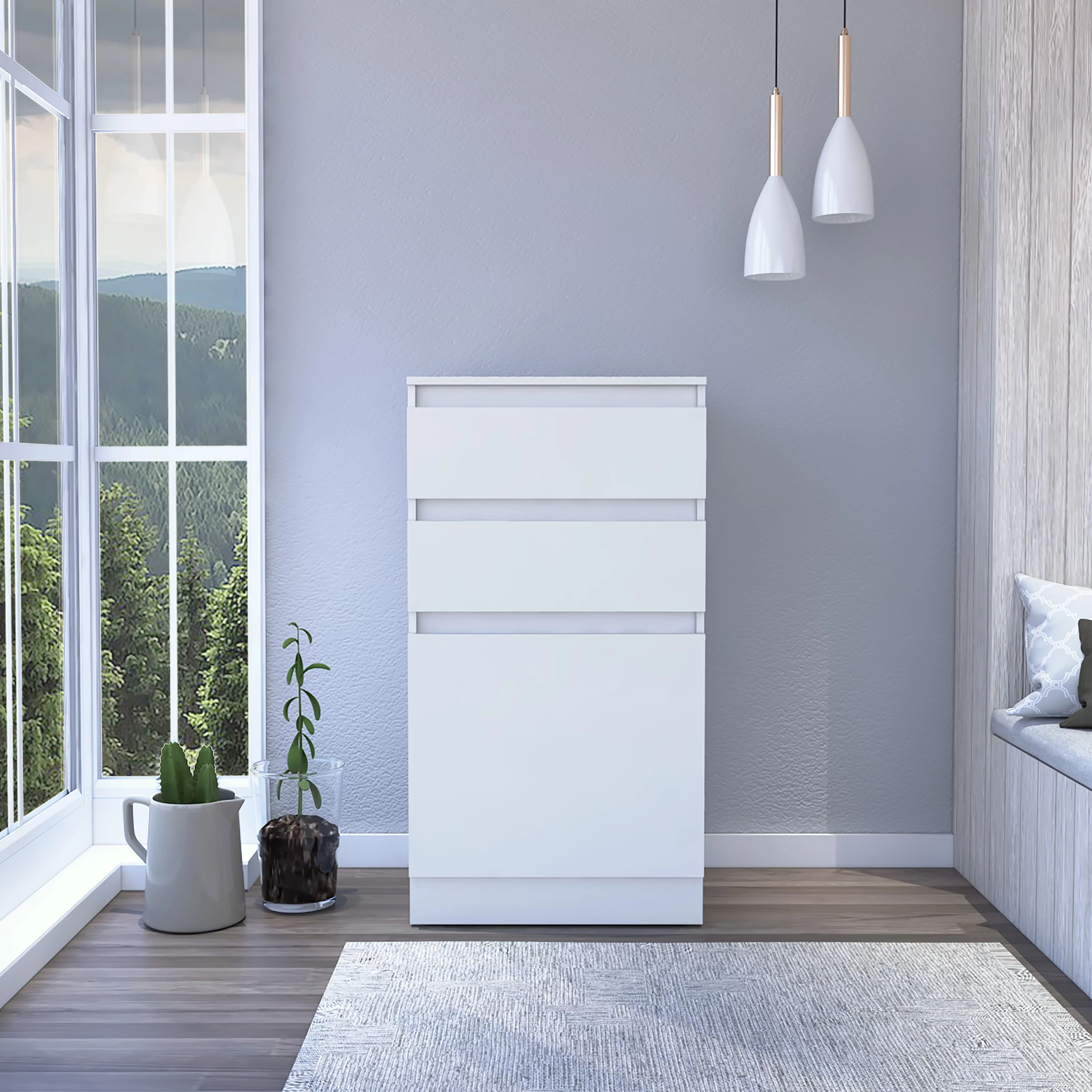 CoSoTower Dresser Asturias, Jewerly Box, White Finish