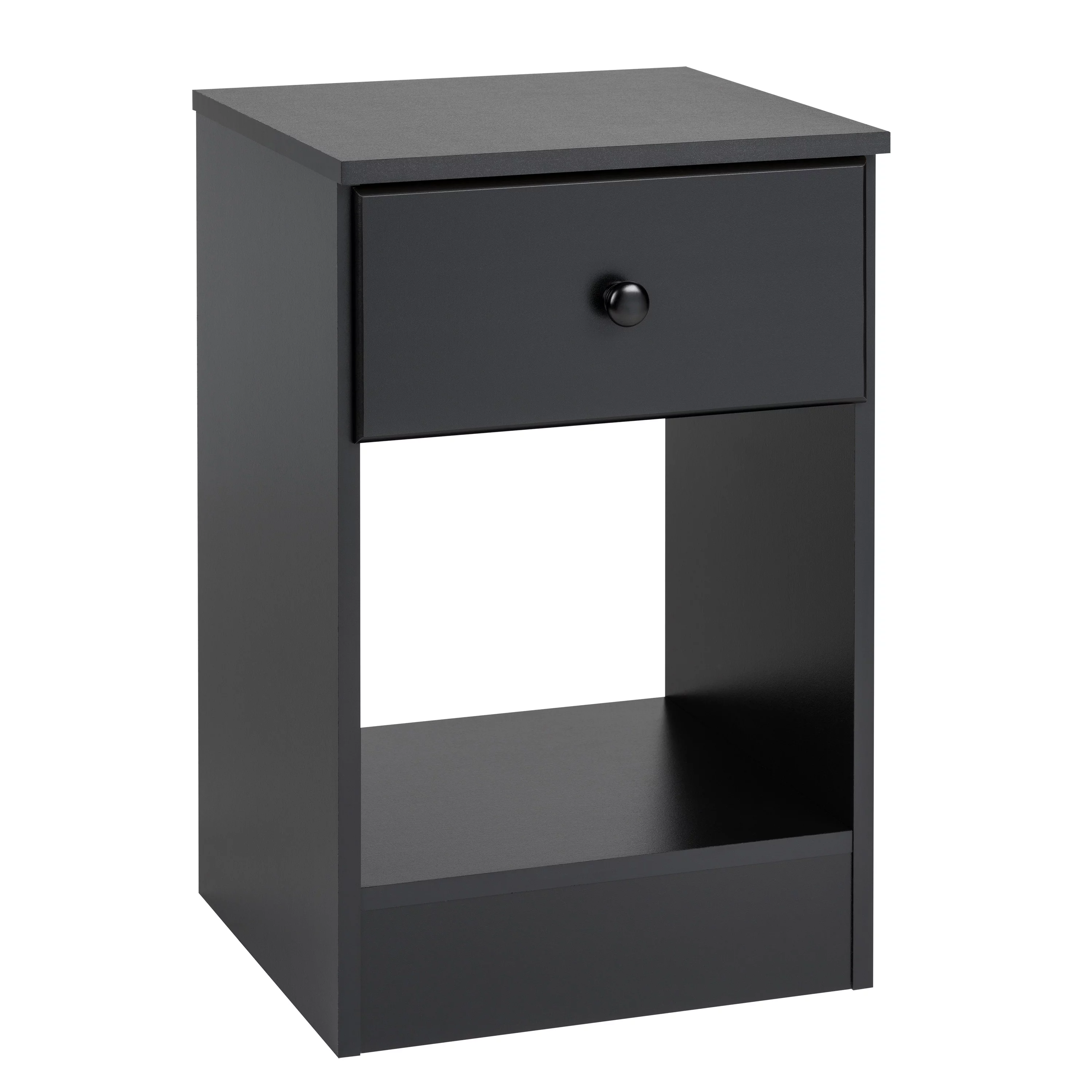 Prepac Astrid Modern Tall 1-Drawer Bedroom Nightstand, Black