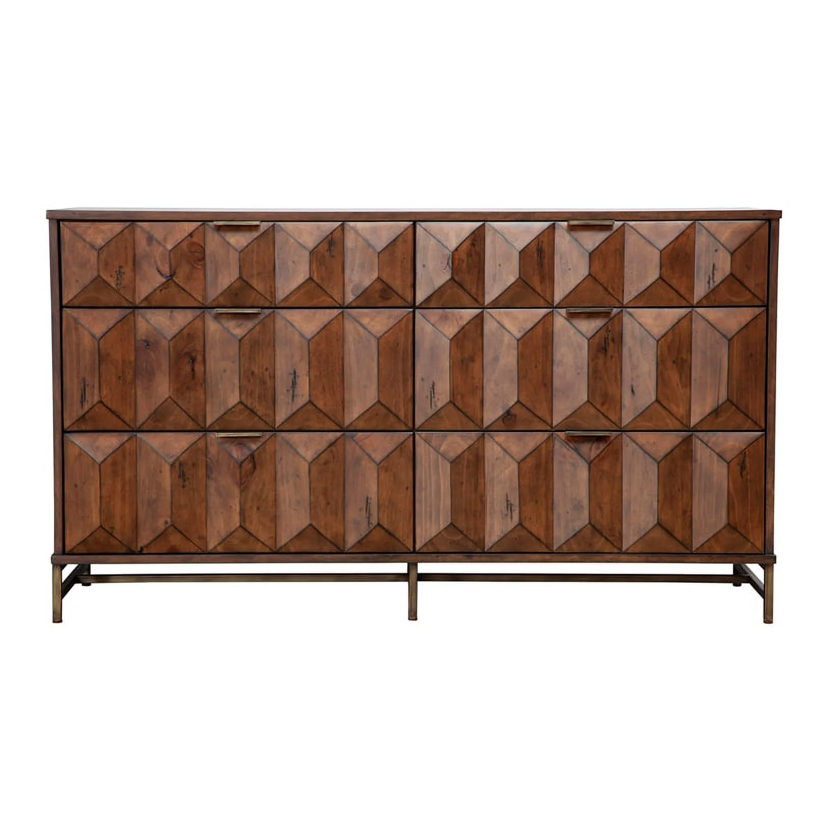 Home Square 2-Piece Set with Trig Queen Headboard & 6 Drawer Dresser