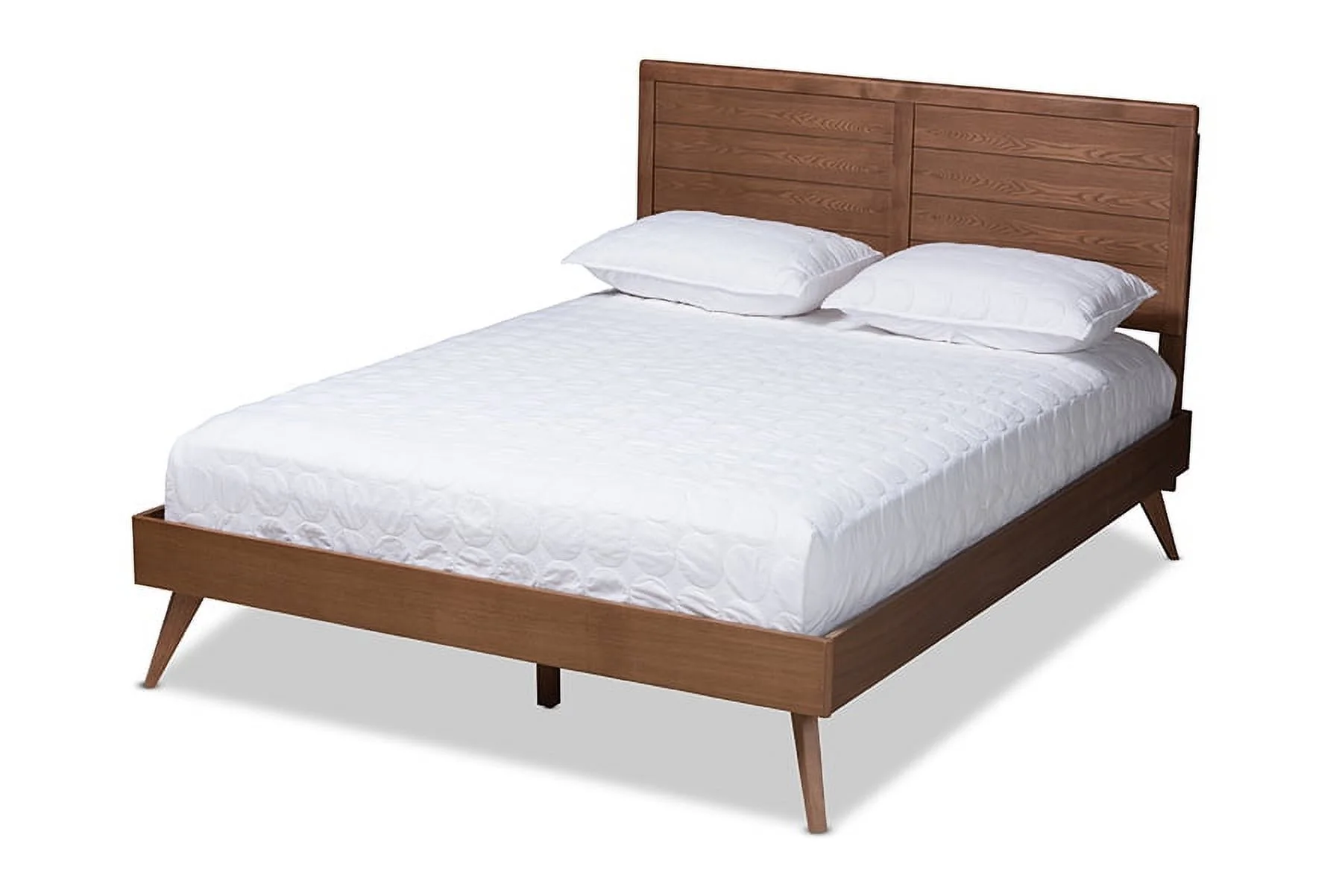 Baxton Studio Artemis Mid-Century Modern Walnut Brown Finished Wood Full Size Platform Bed