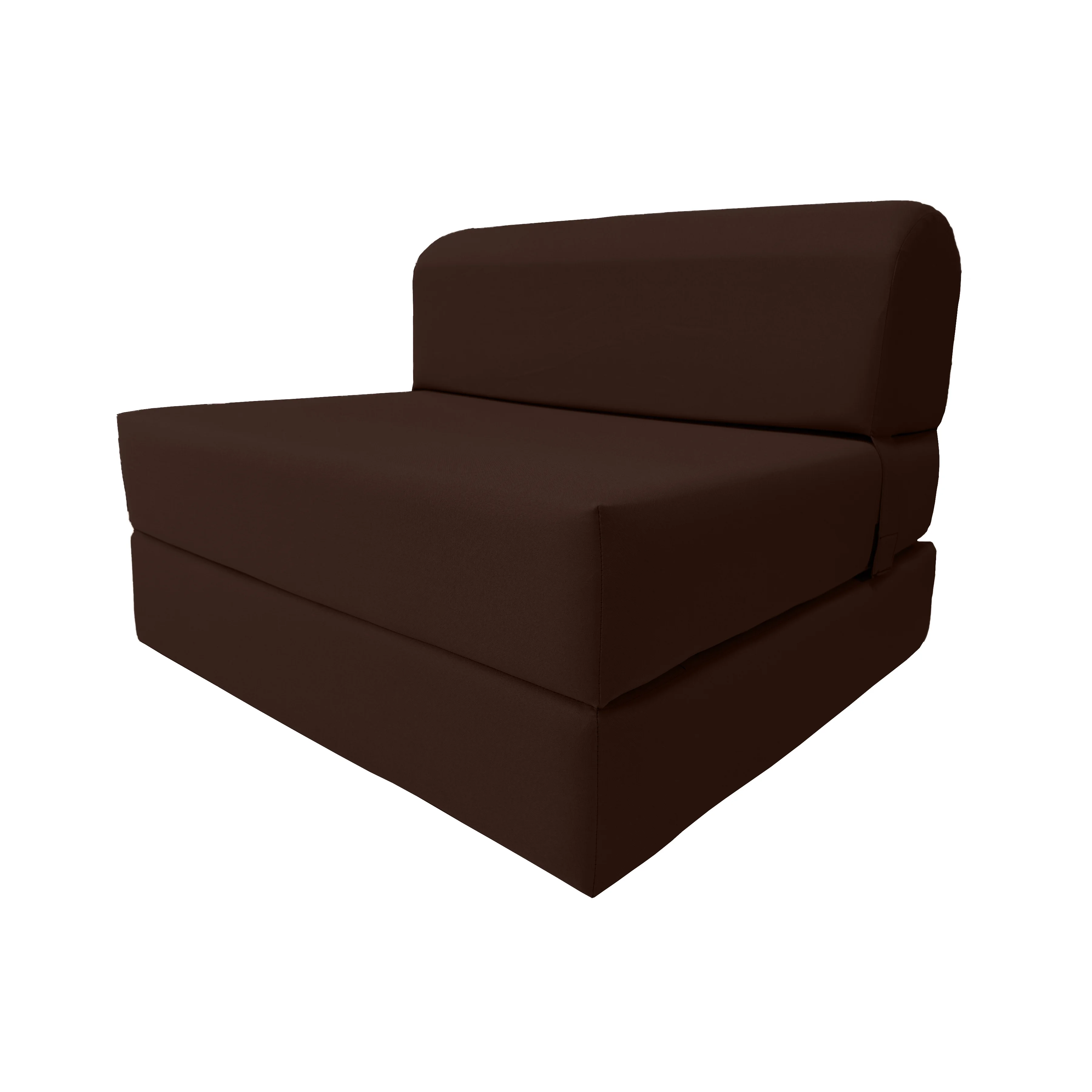 Brown Sleeper Chair Folding Foam Beds, Portable Studio Sofa Guest Bed, 6 x 36 x 70