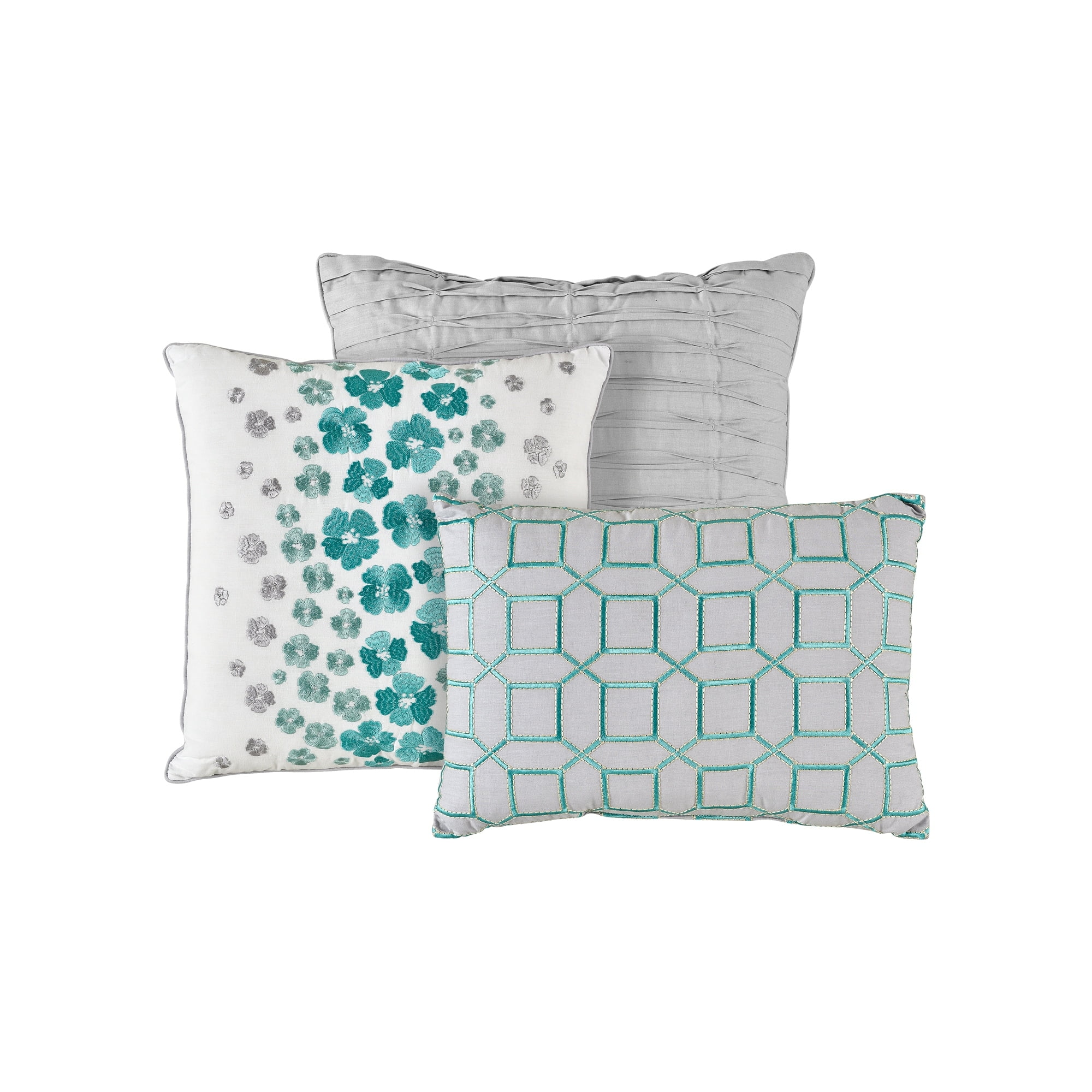 Lanwood Home Claire Cotton 10-Piece Comforter Set Teal - Queen